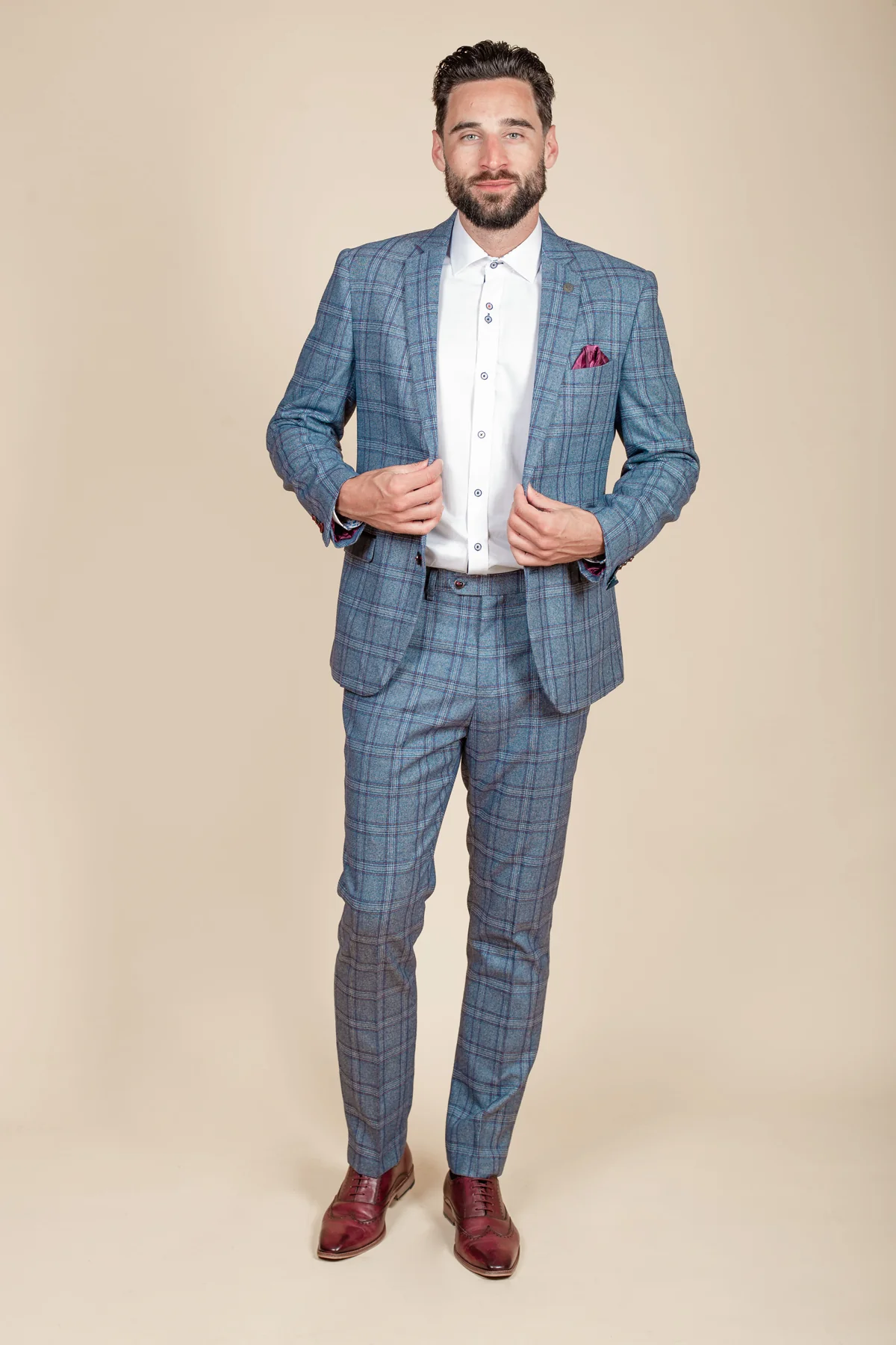 ABBOTT - Blue Tweed Check Blazer - Image 4
