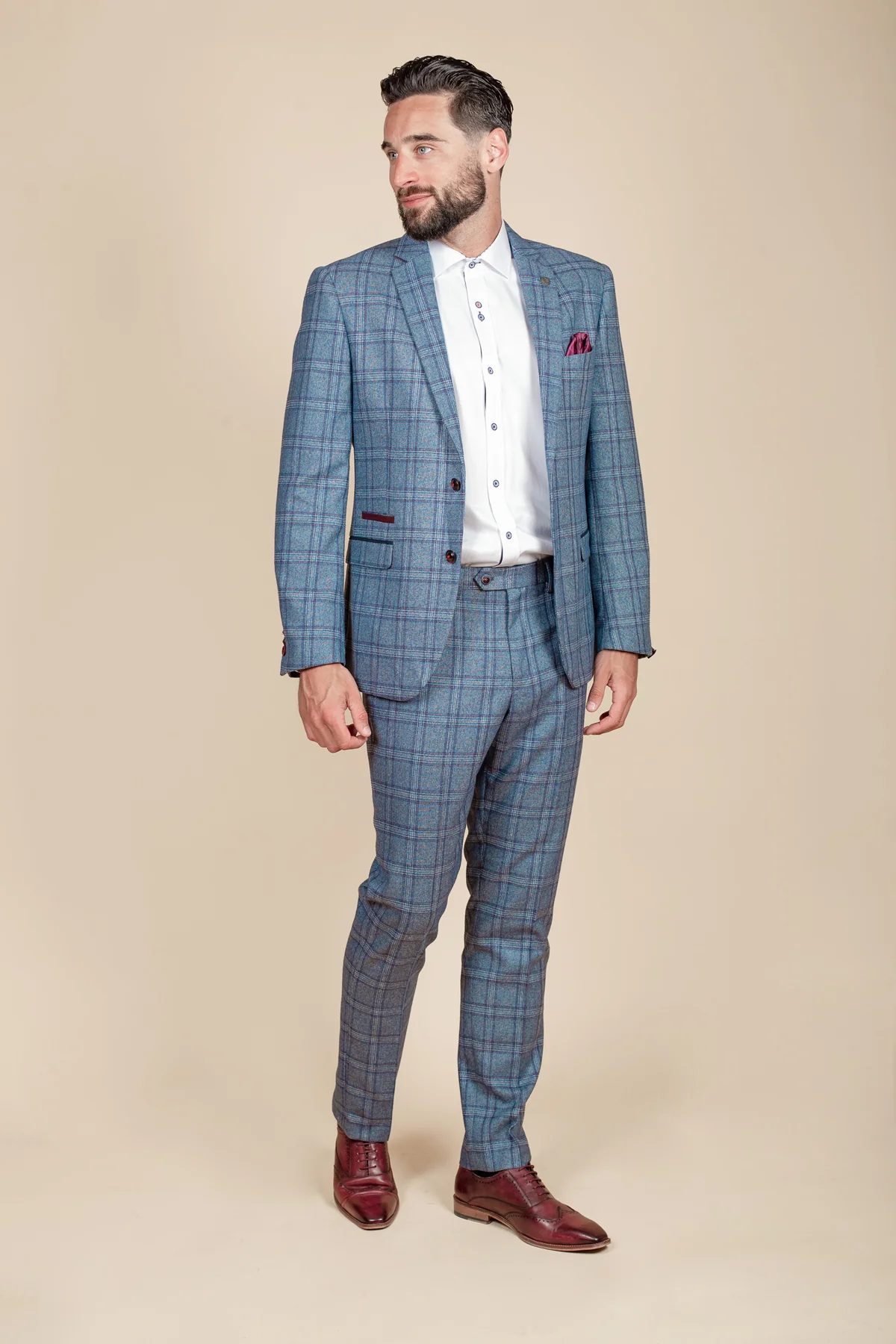 ABBOTT - Blue Tweed Check Blazer - Image 5