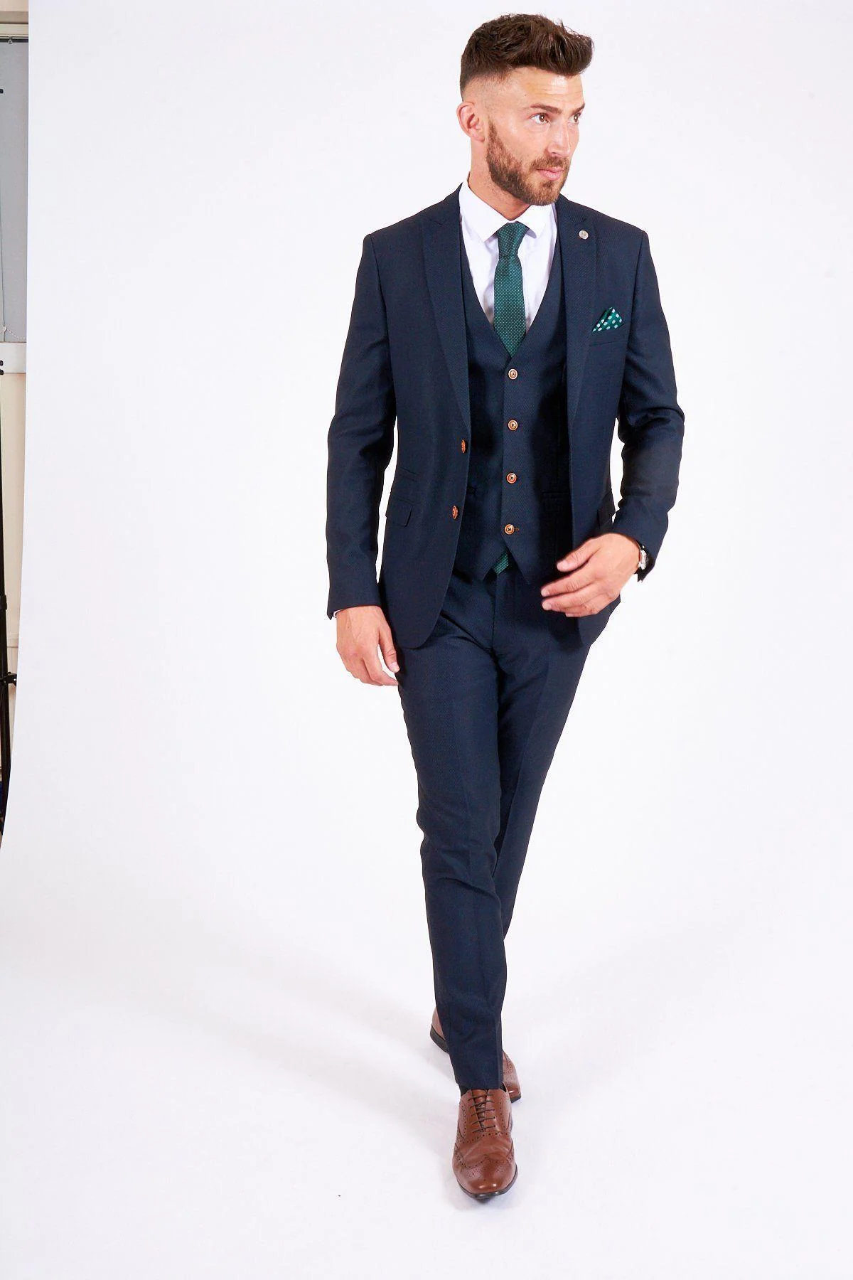 Emmerdale's Bradley Johnson (Vinny Dingle) in Max Navy Suit - Image 4