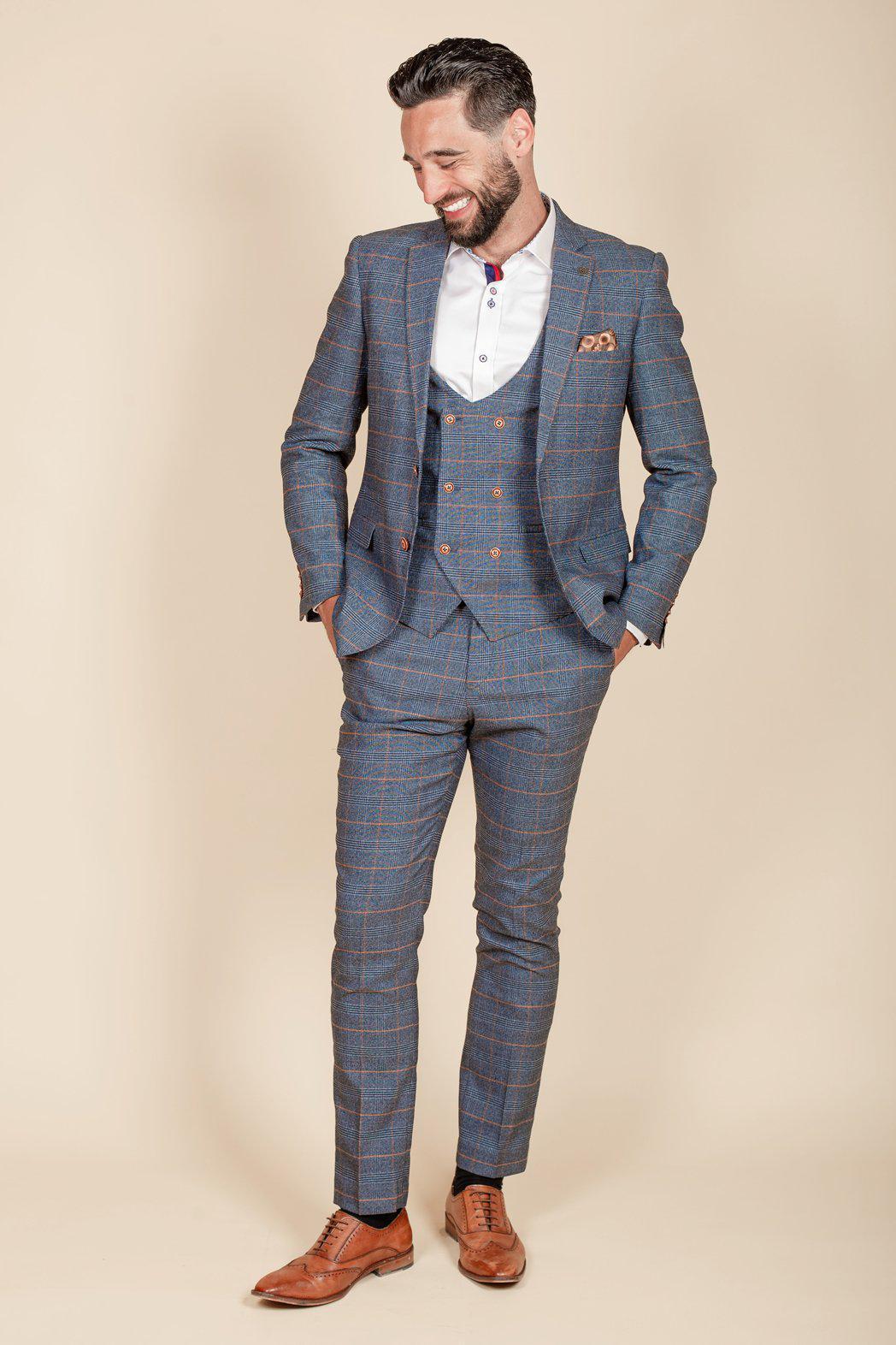 Coronation Street's Daniel Osbourne (Rob Mallard) in JENSON Sky Blue Check Suit - Image 8