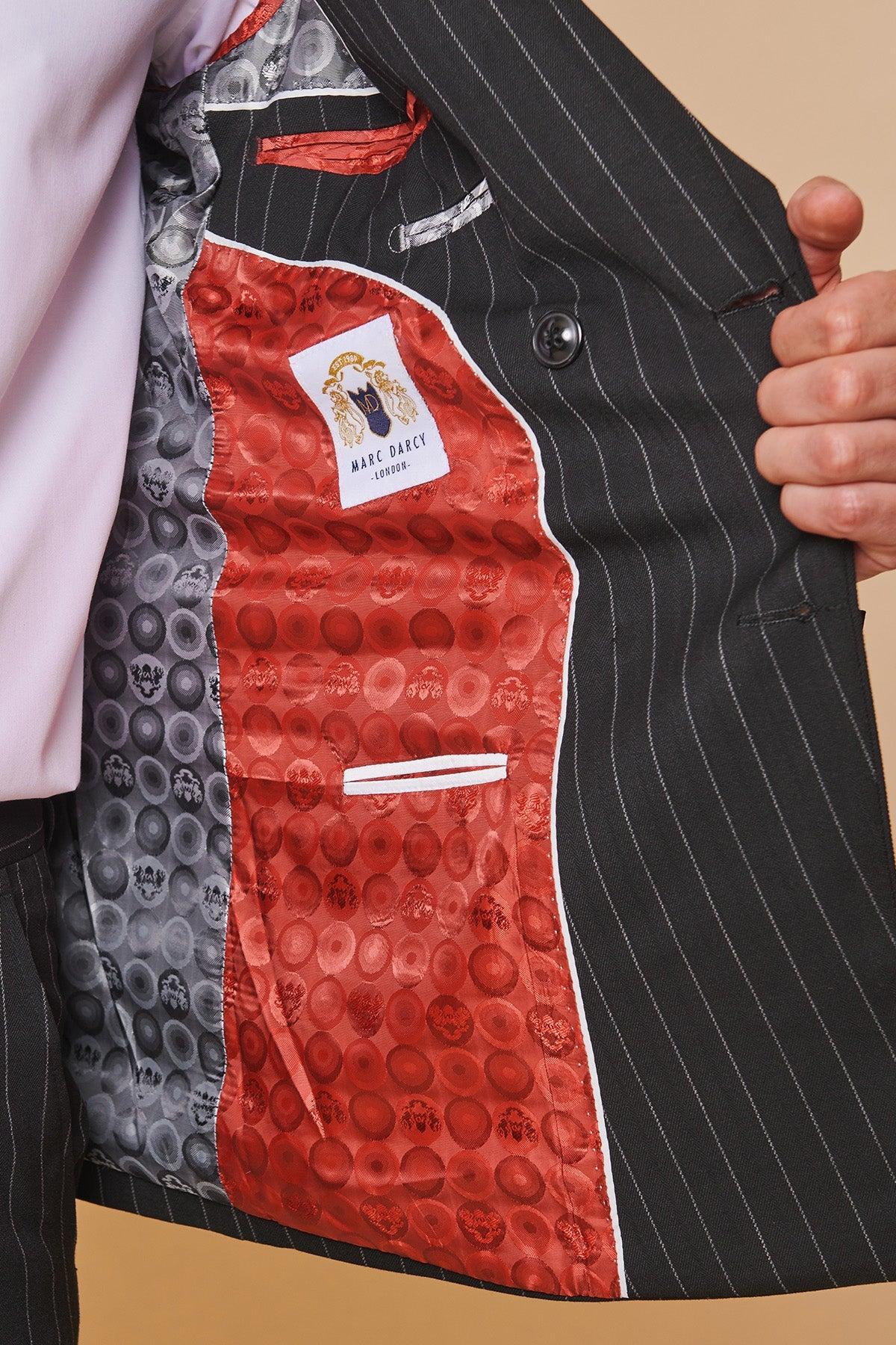 Coronation Street's Mason Radcliffe (Luca Toolan) In ROCCO Black Pinstripe Double Breasted Two Piece Suit - Image 10