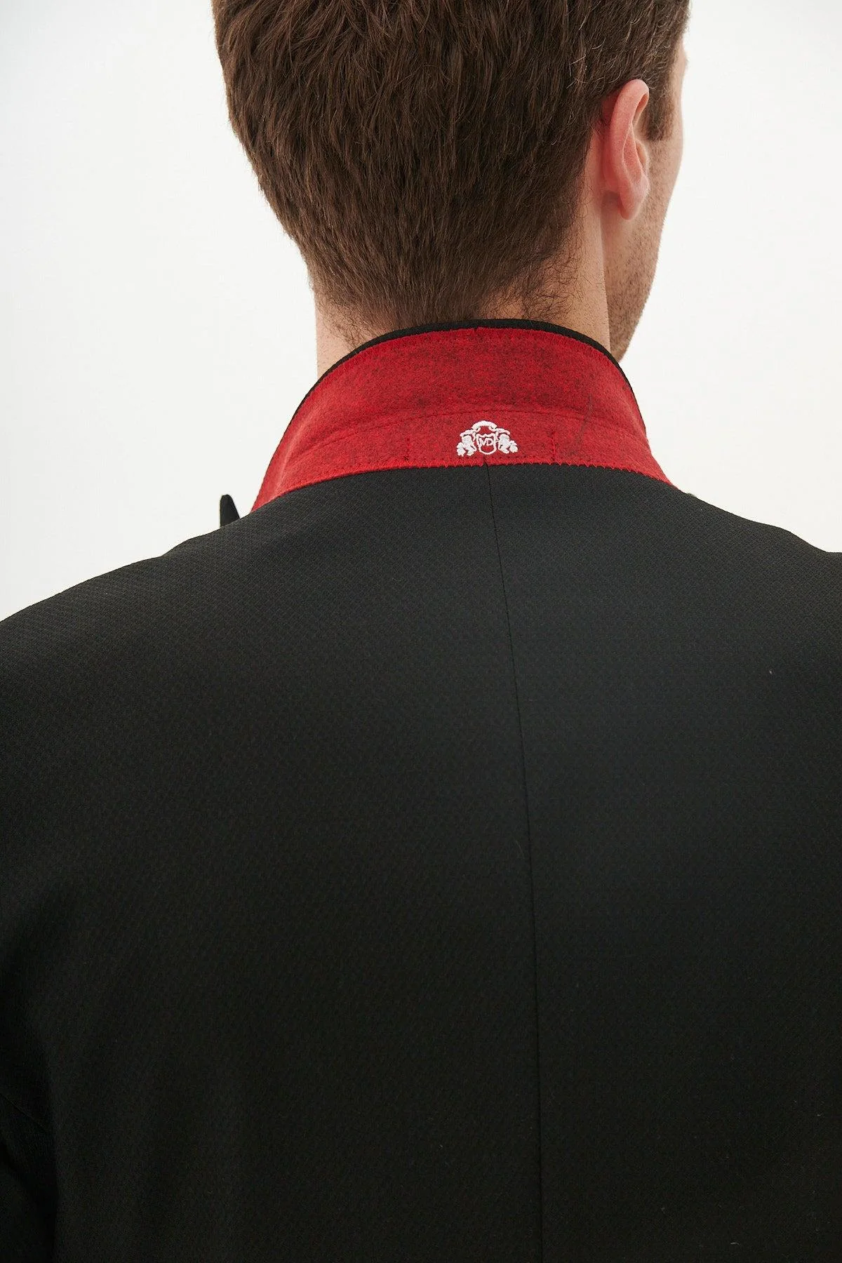 DALTON - Black Tux Lapel Diamond Three Piece Suit - Image 9