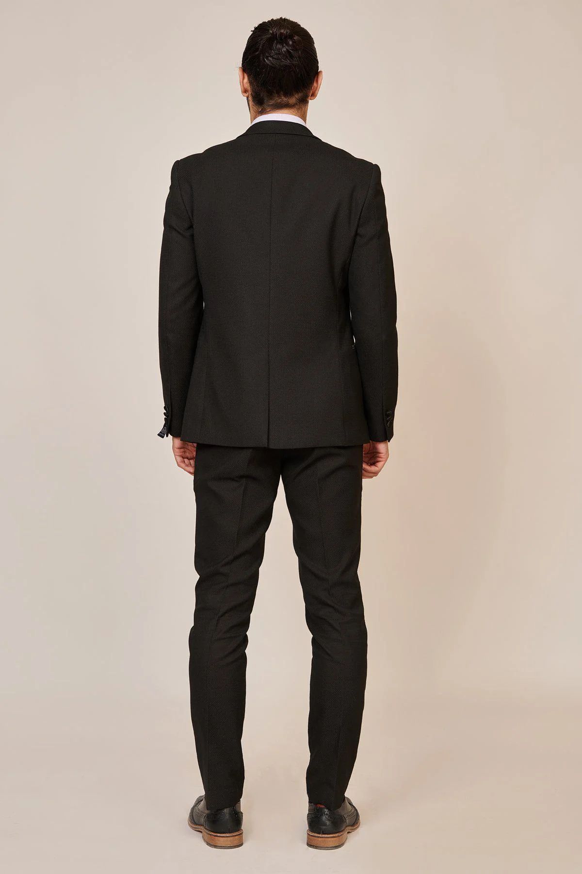 DALTON - Black Tux Lapel Suit With Ross Waistcoat - Image 11