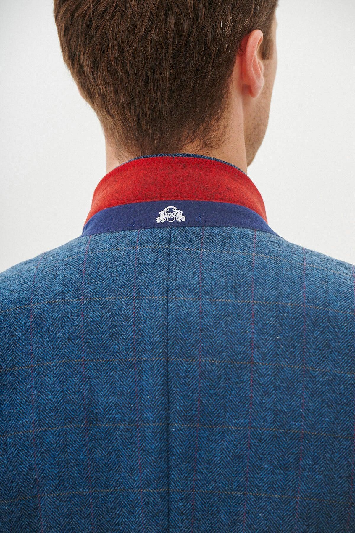 DION - Blue Tweed Check Blazer - Image 8