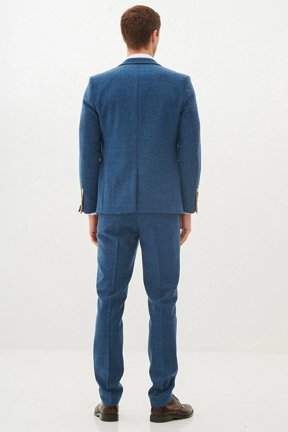 DION - Blue Tweed Check Blazer - Image 9
