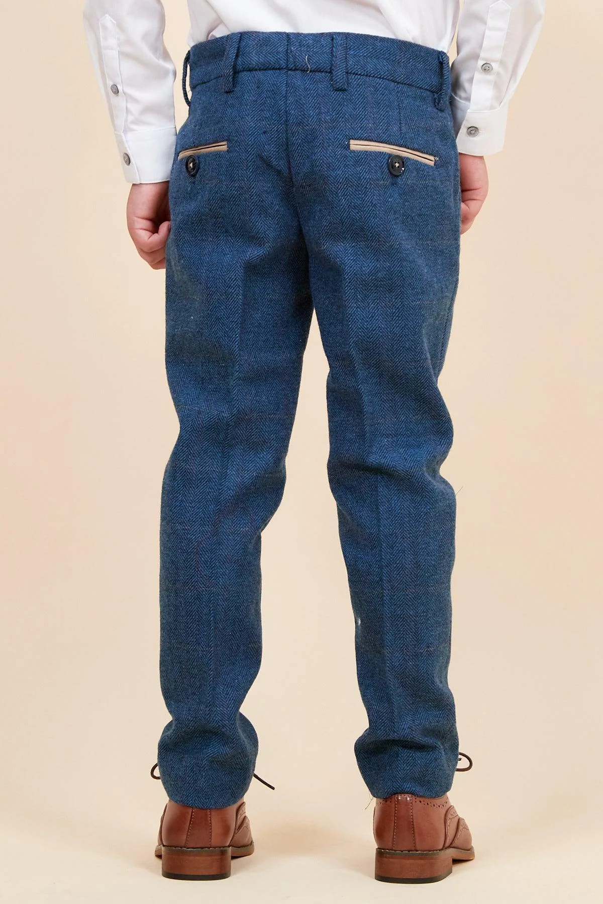 DION - Childrens Blue Tweed Check Three Piece Suit - Image 10