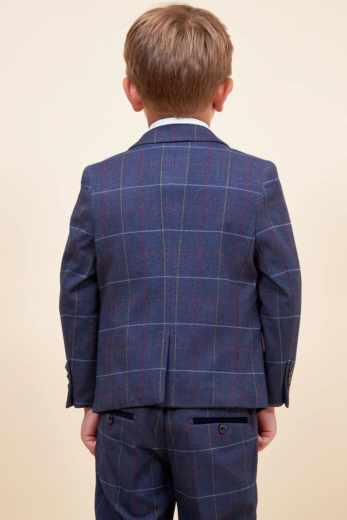 DRAKE - Children's Navy Check Three Piece Suit - Image 5