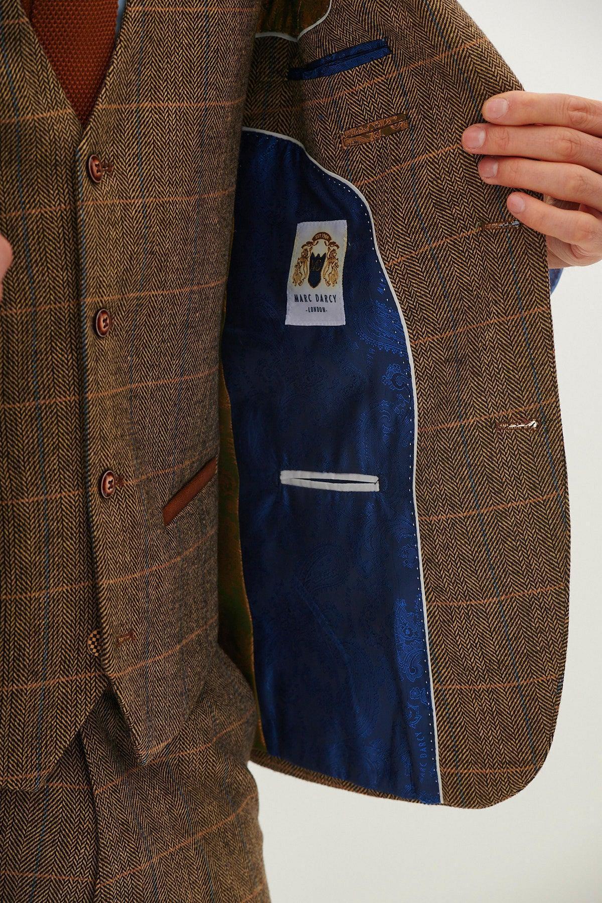 DX7 - Tan Tweed Check Blazer - Image 4