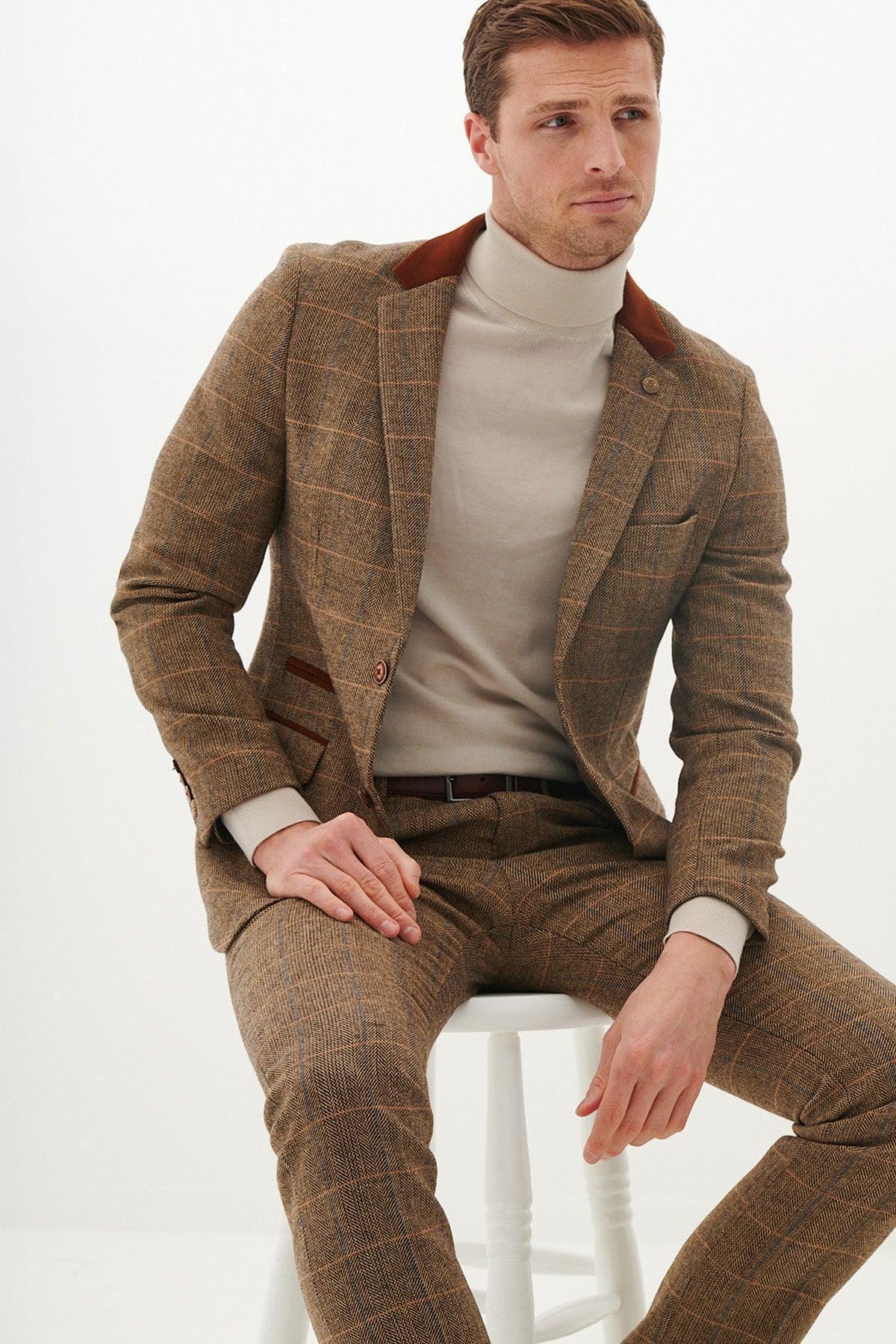 DX7 - Tan Tweed Check Blazer - Image 8