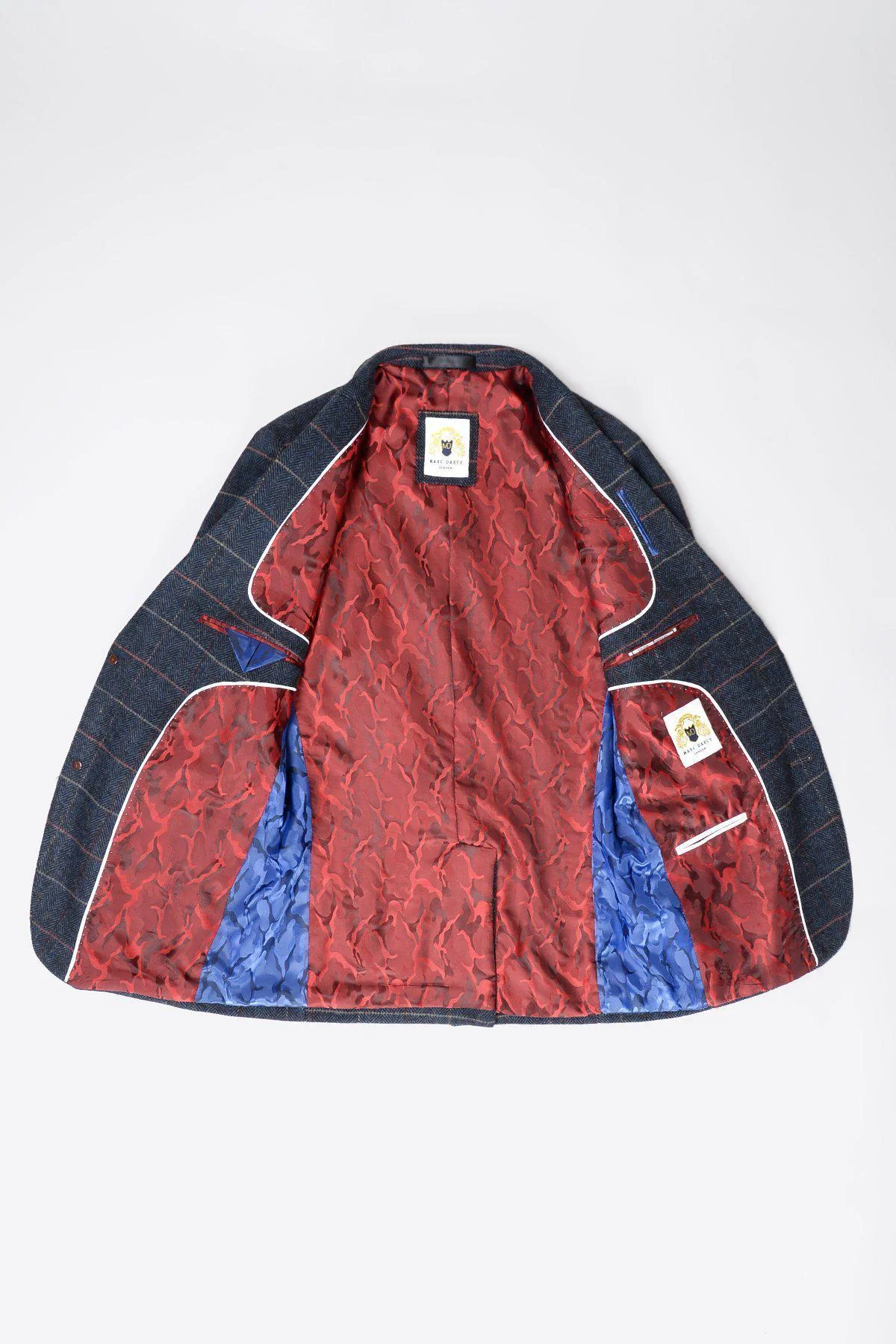 ETON - Navy Blue Tweed Check Blazer - Image 11