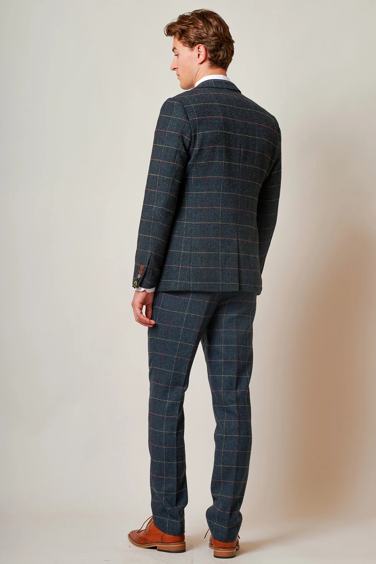 ETON - Navy Blue Tweed Check Blazer - Image 6