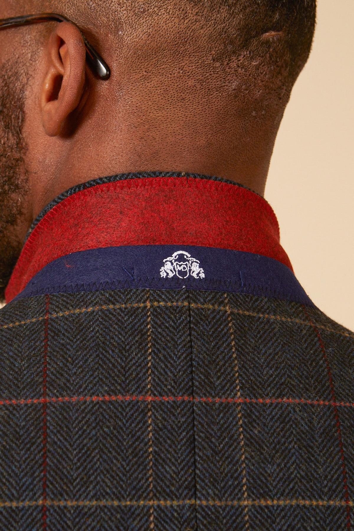 ETON - Navy Blue Tweed Check Blazer - Image 9