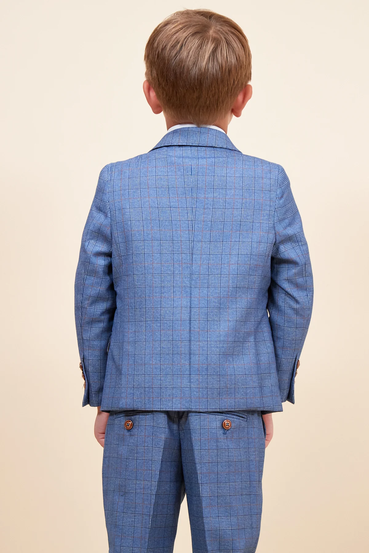 GEORGE - Children's Light Blue Check Three Piece Suit - Image 4