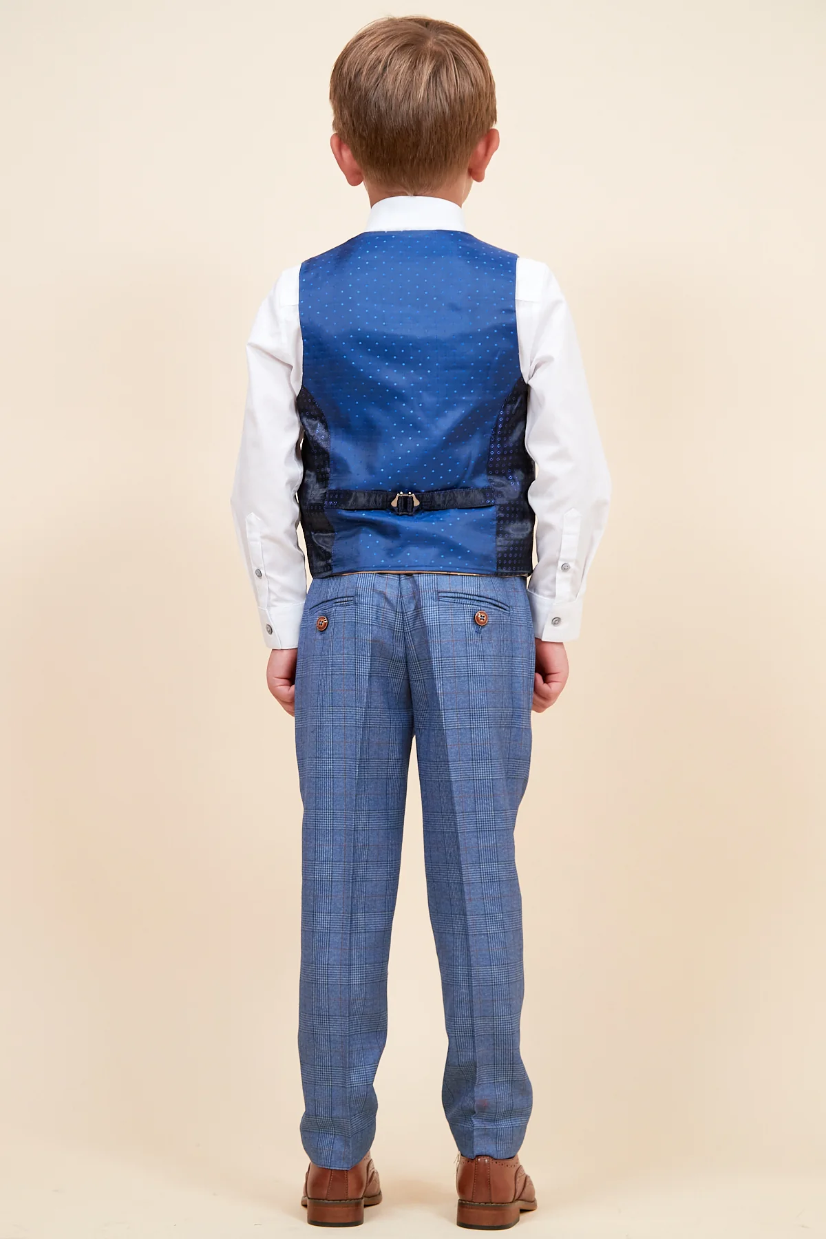 GEORGE - Children's Light Blue Check Three Piece Suit - Image 6
