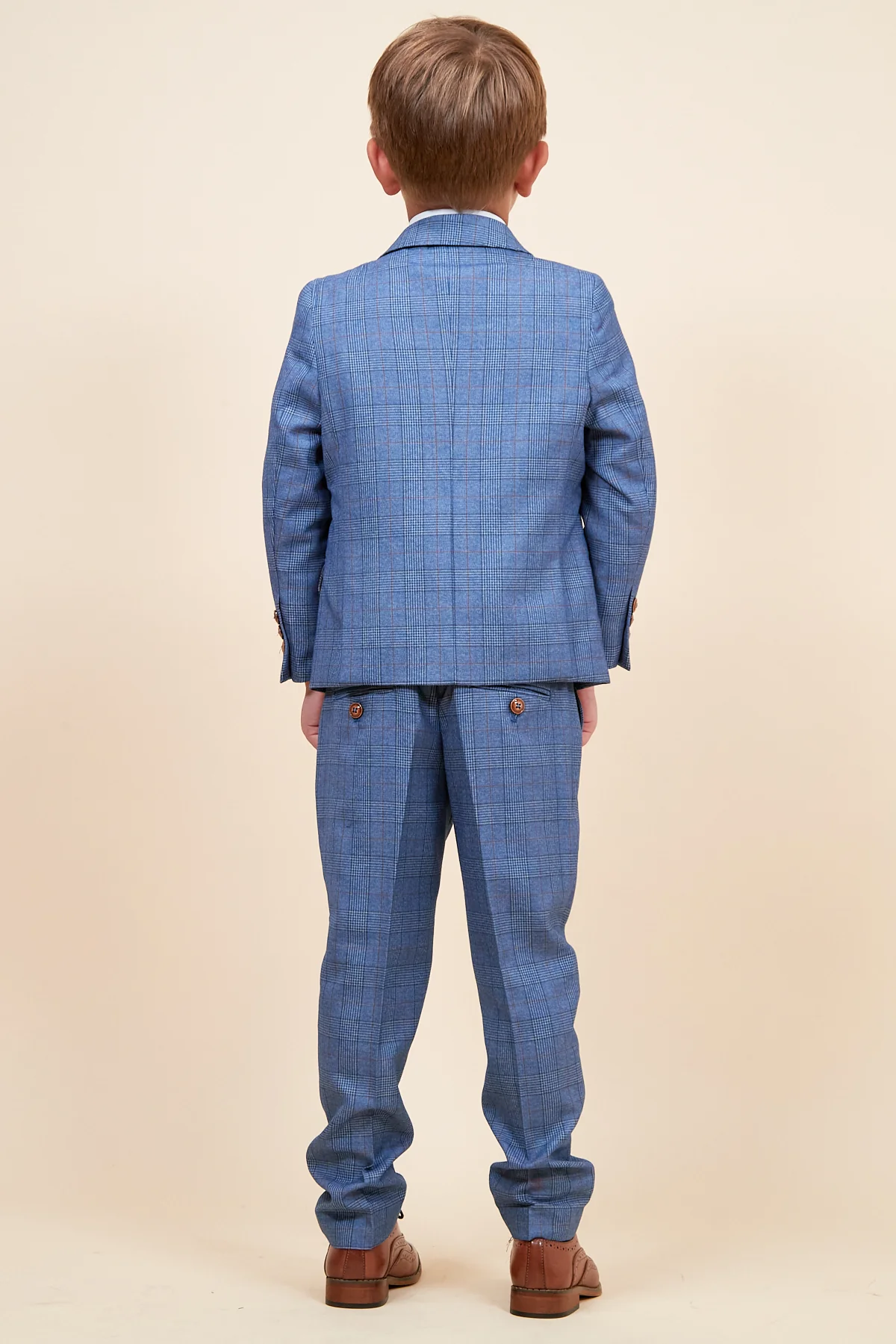 GEORGE - Children's Light Blue Check Three Piece Suit - Image 7