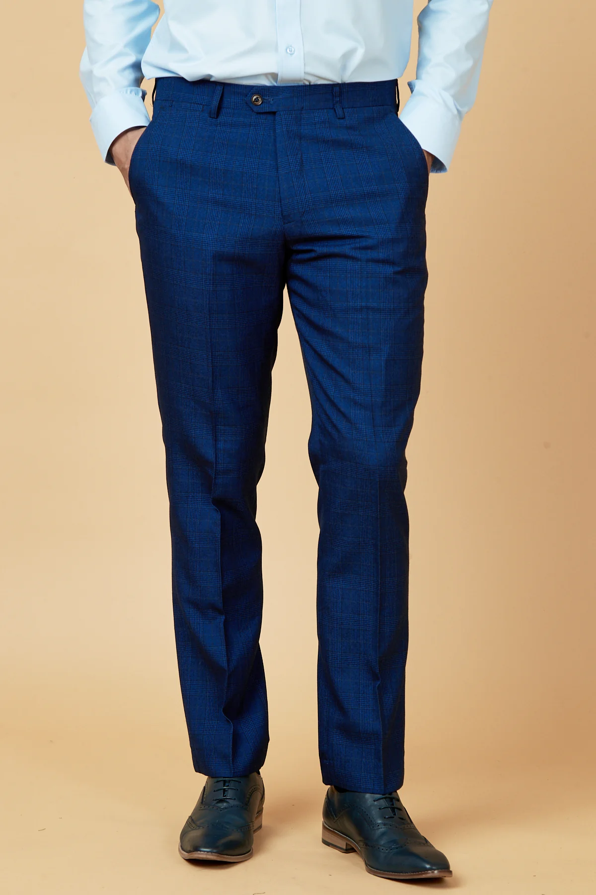 GEORGE - Royal Blue Check Three Piece Suit - Image 10