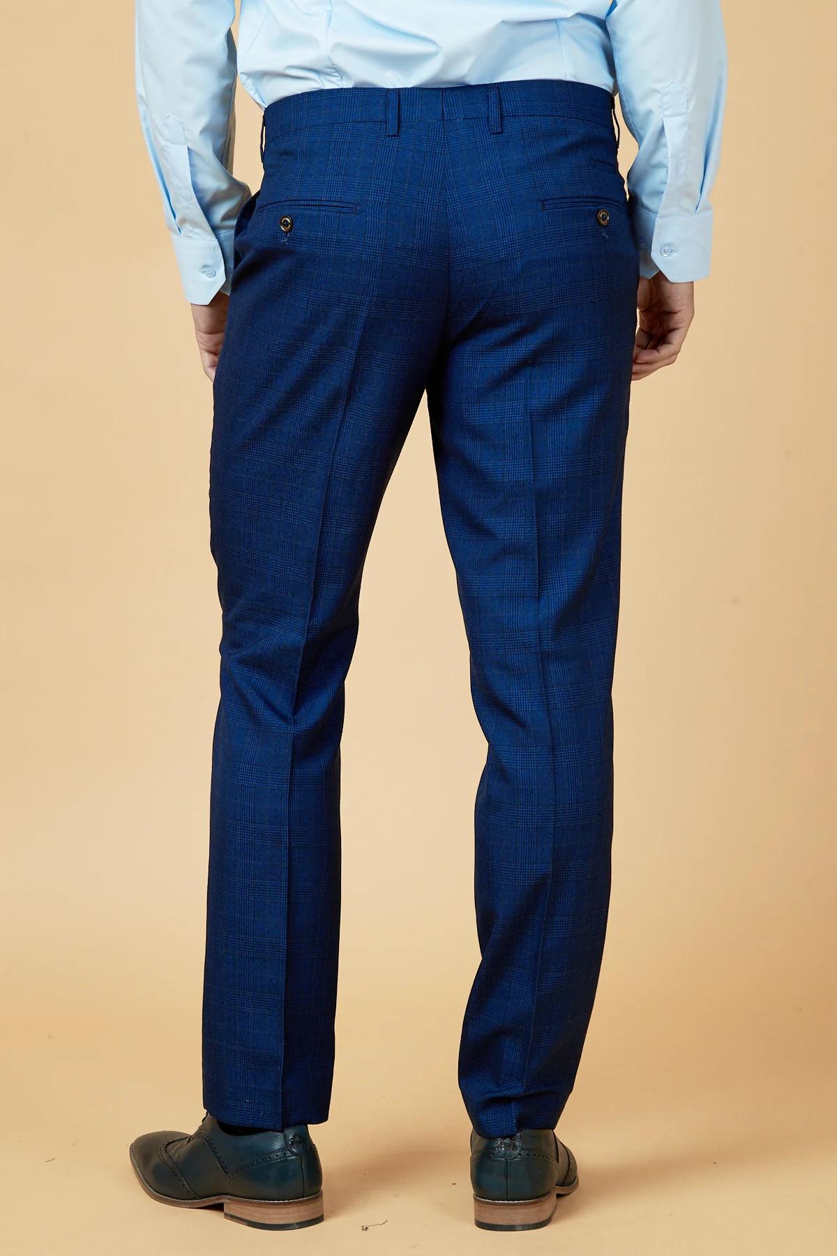 GEORGE - Royal Blue Check Three Piece Suit - Image 12