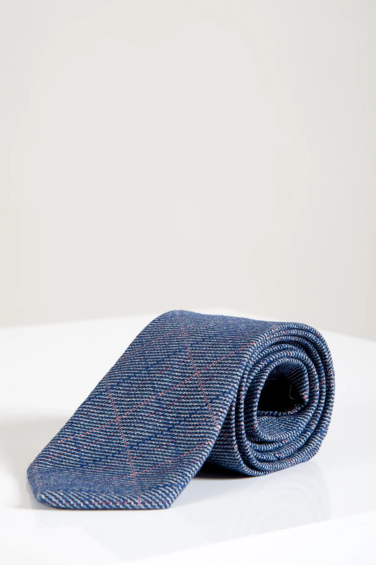 HILTON - Blue Check Tweed Tie - Image 3