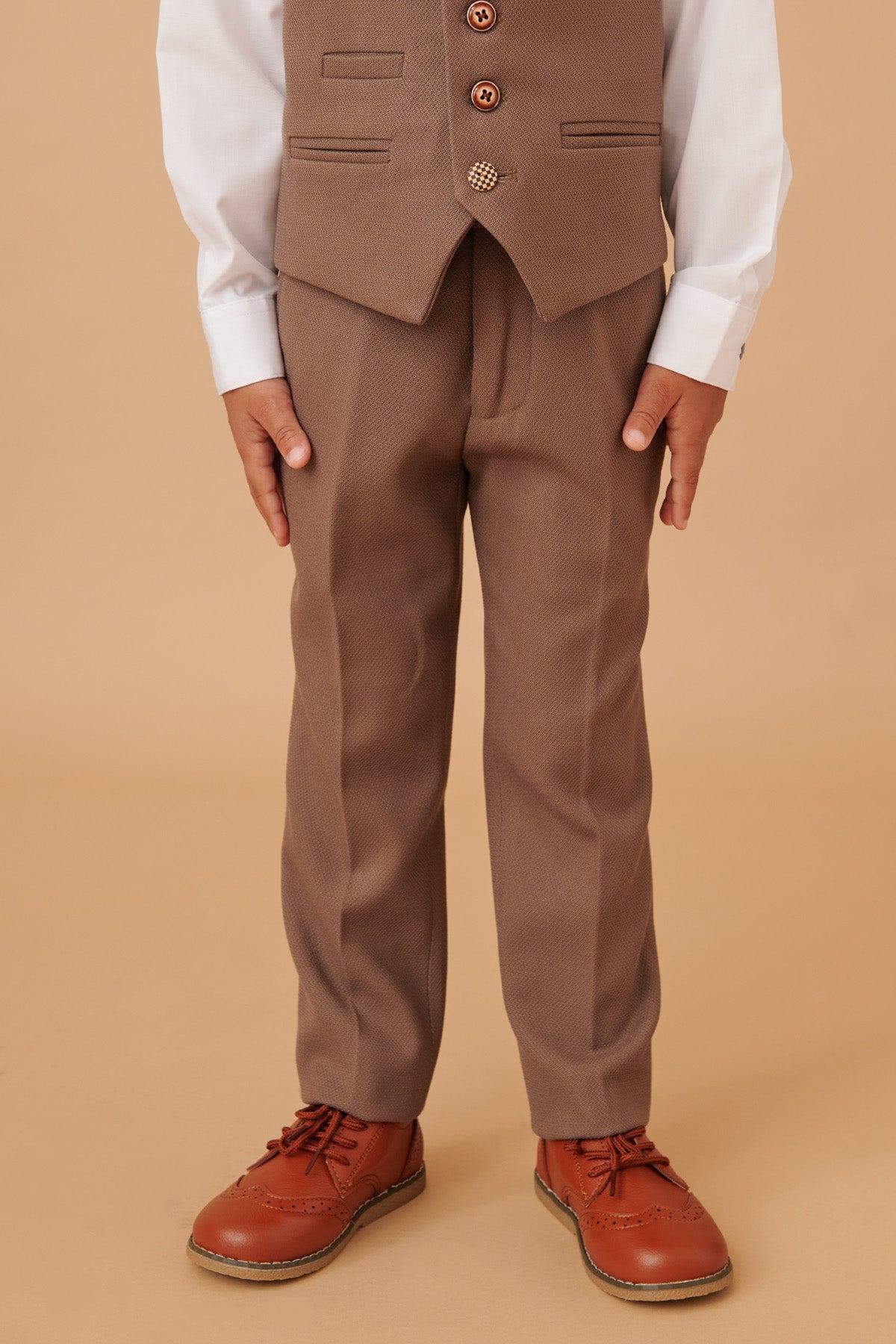 HM5 - Children's Tan Tailored Three Piece Suit - Image 11