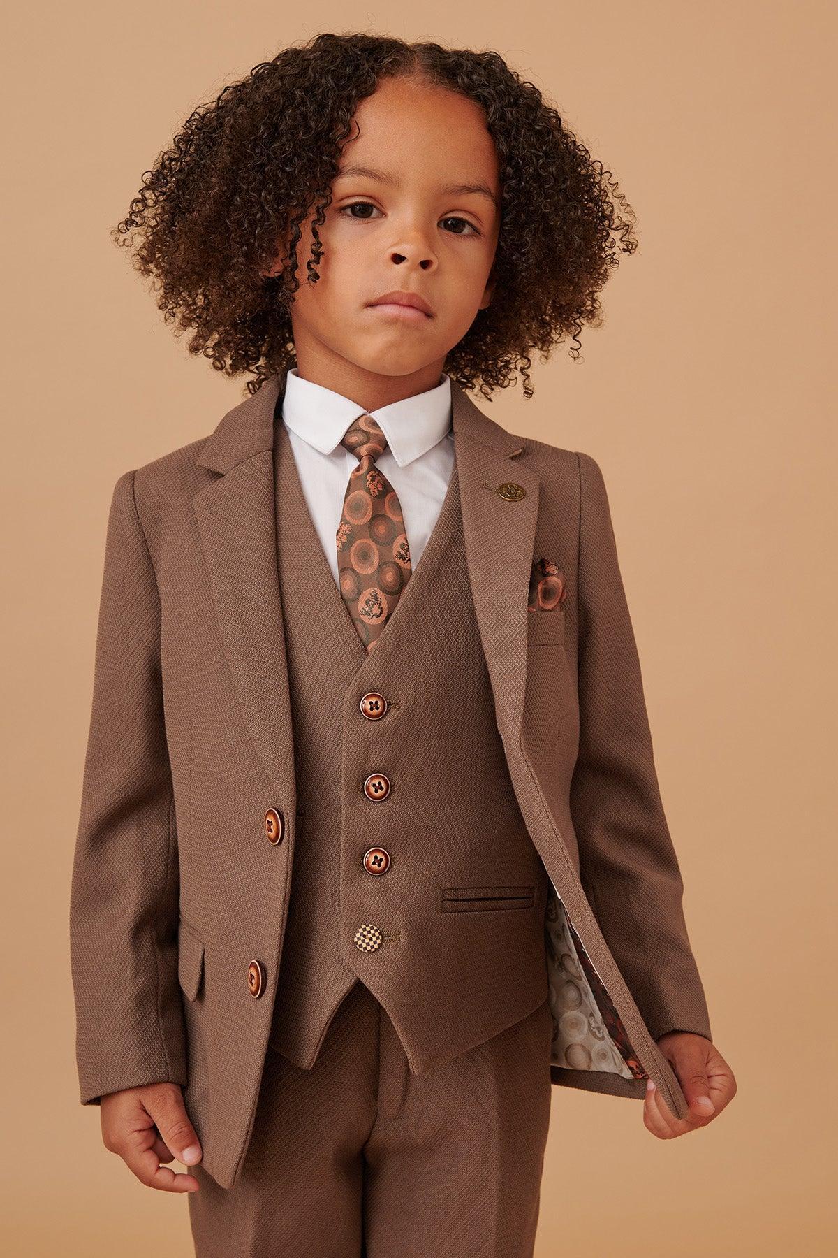HM5 - Children's Tan Tailored Three Piece Suit - Image 5