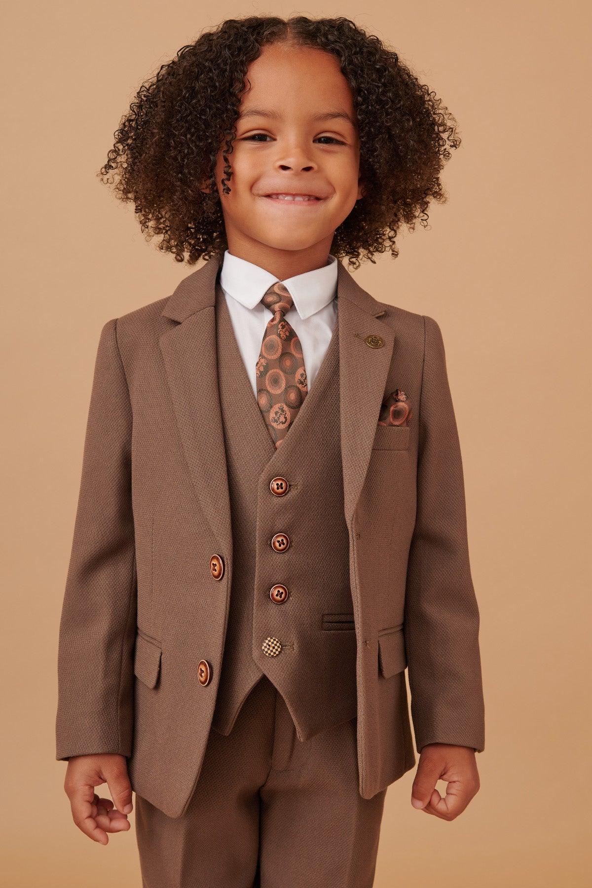 HM5 - Children's Tan Tailored Three Piece Suit - Image 6