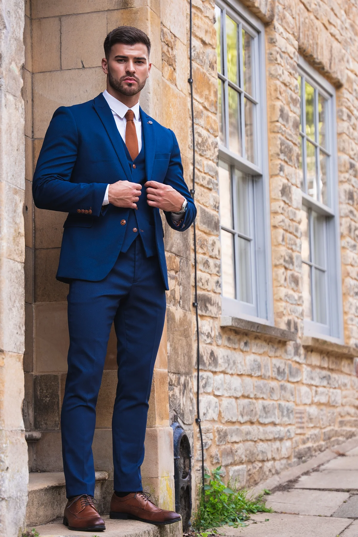 'I'm A Celebrity Get Me Out Of Here' 2022 Runner Up Owen Warner  in Max Royal Blue Suit - Image 3