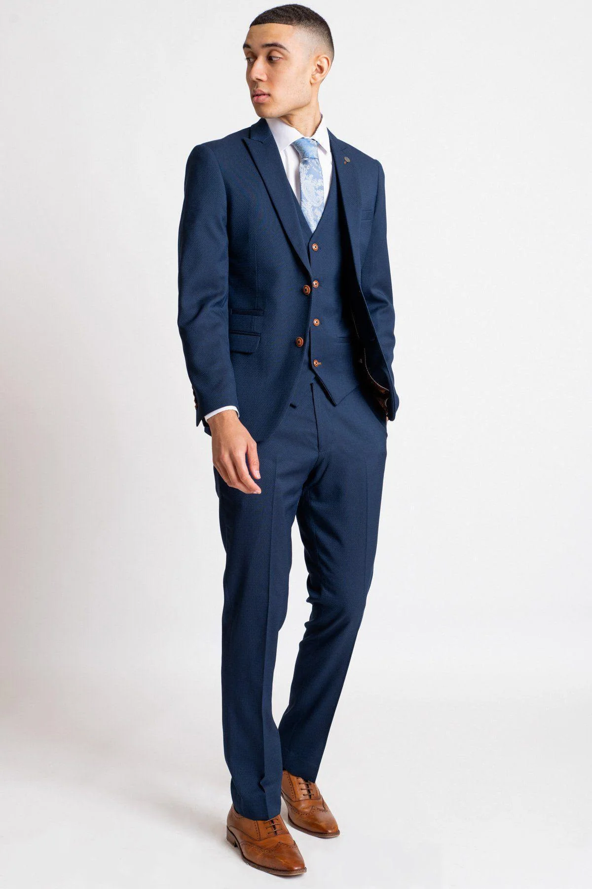 'I'm A Celebrity Get Me Out Of Here' 2022 Runner Up Owen Warner  in Max Royal Blue Suit - Image 6