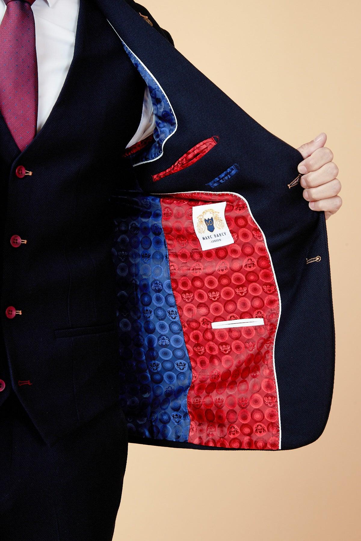 JD4 - Navy Contrast Trim Blazer - Image 3