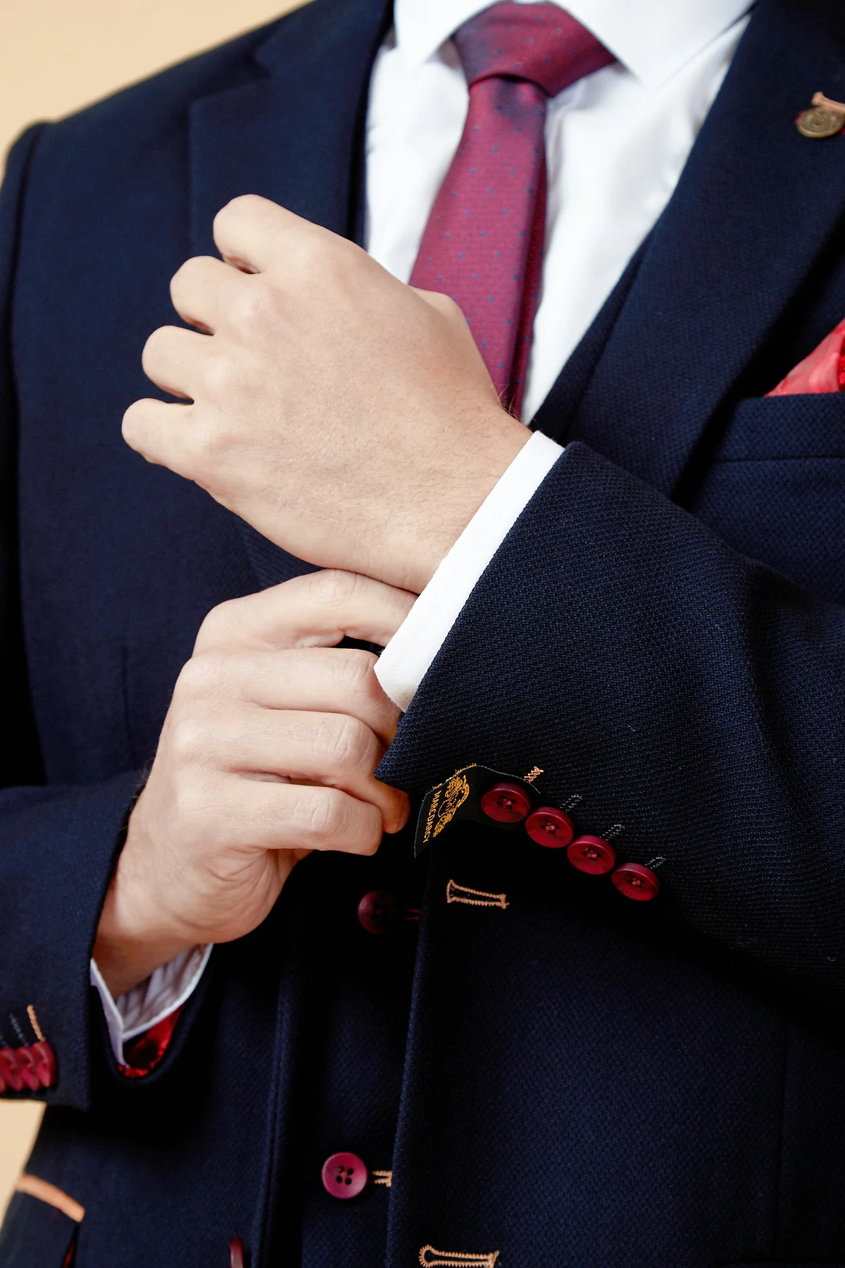 JD4 - Navy Contrast Trim Blazer - Image 4