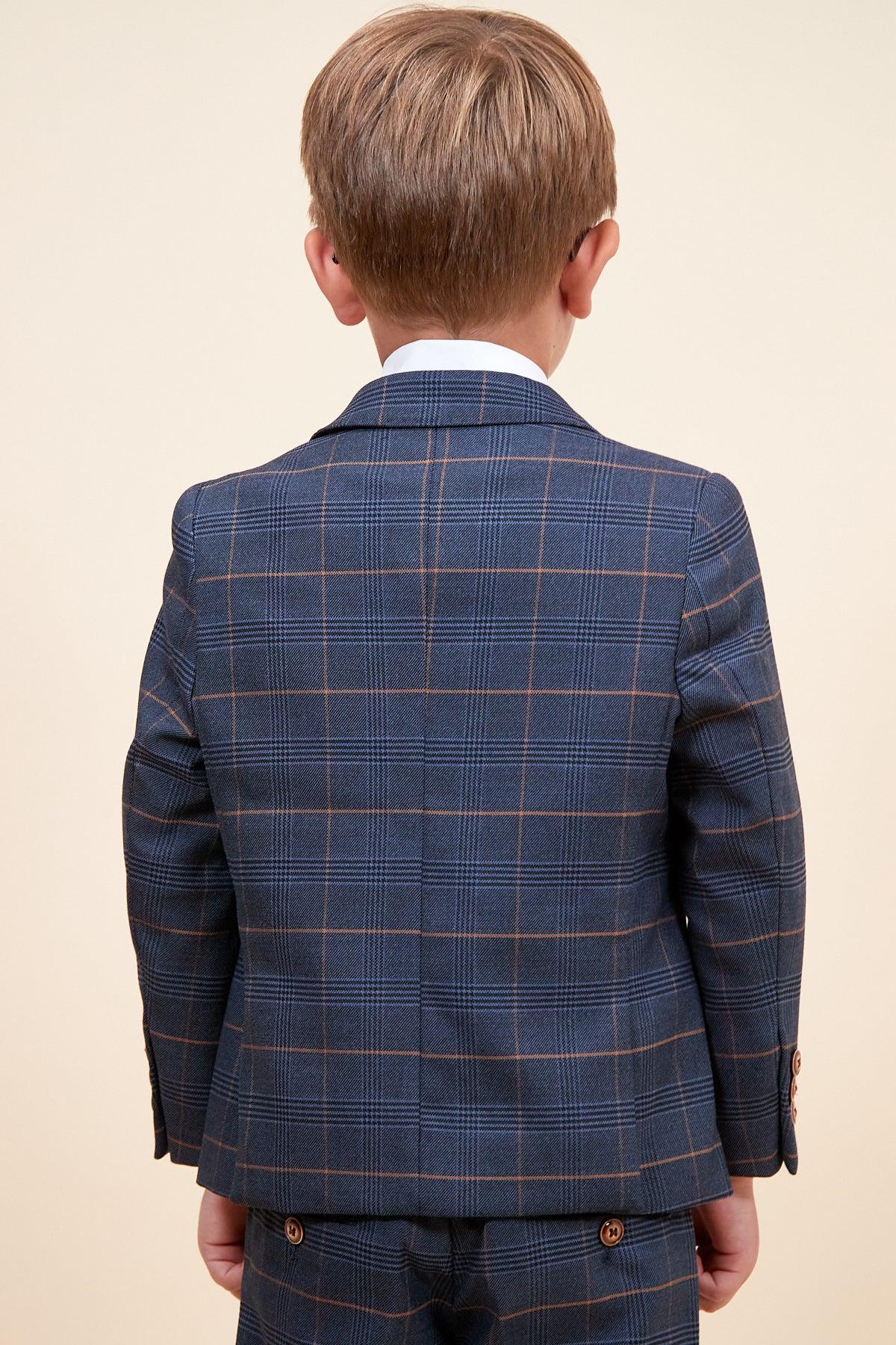 JENSON - Childrens Marine Navy Check Suit - Image 3