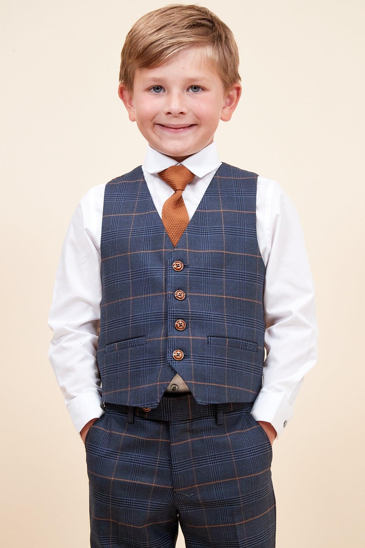 JENSON - Childrens Marine Navy Check Suit - Image 7