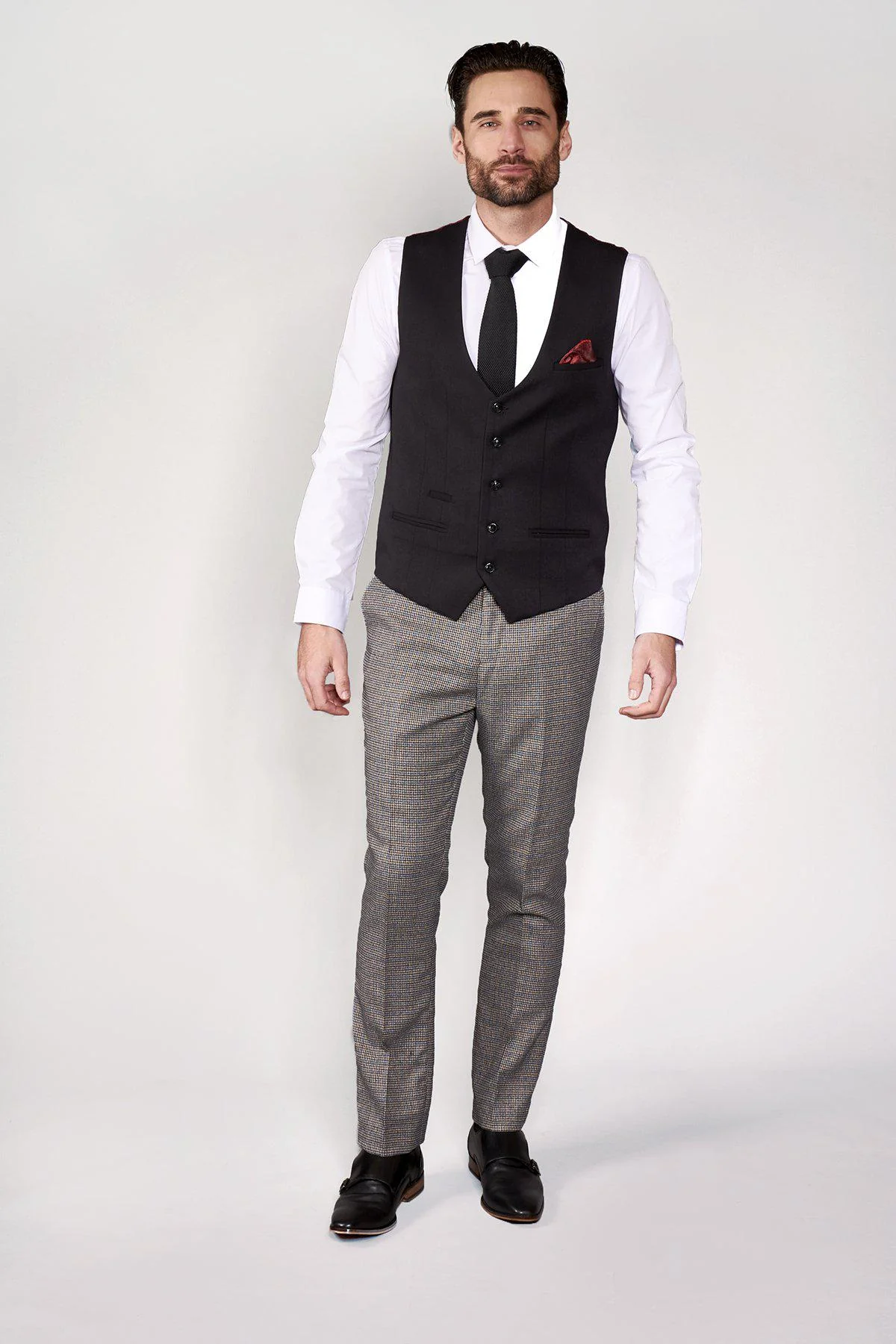 KELLY - Black Single Breasted Waistcoat - Image 3