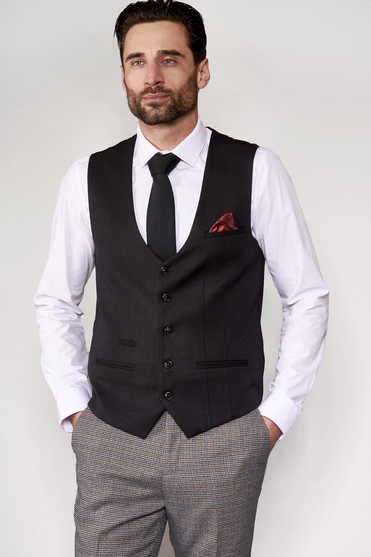 KELLY - Black Single Breasted Waistcoat - Image 5