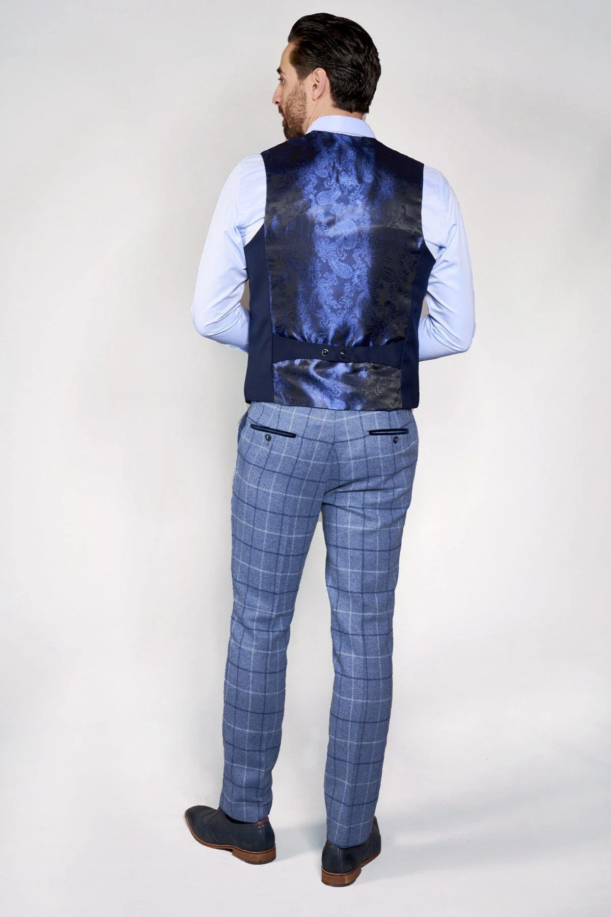 KELLY - Blue Single Breasted Waistcoat - Image 4