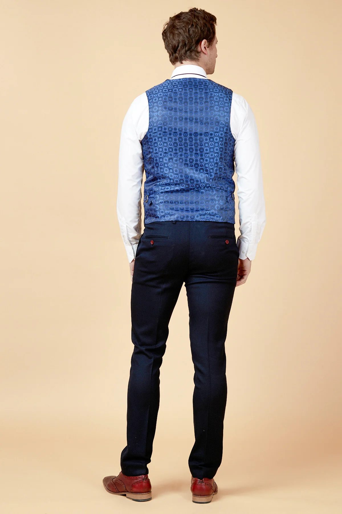 JD4 - Navy Contrast Trim Waistcoat - Image 5
