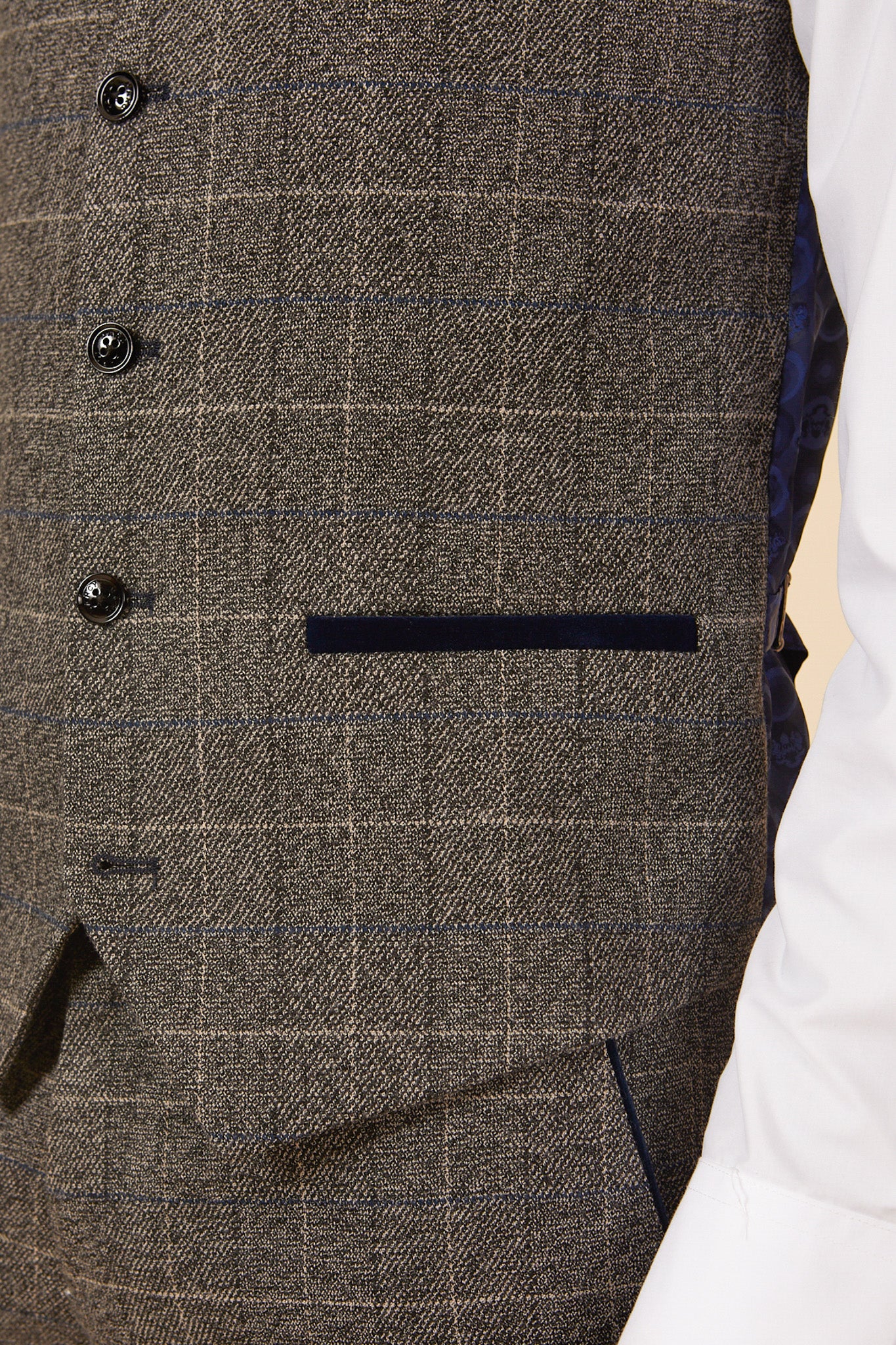 LEN SCOTT - Grey Tweed Check Waistcoat - Image 6