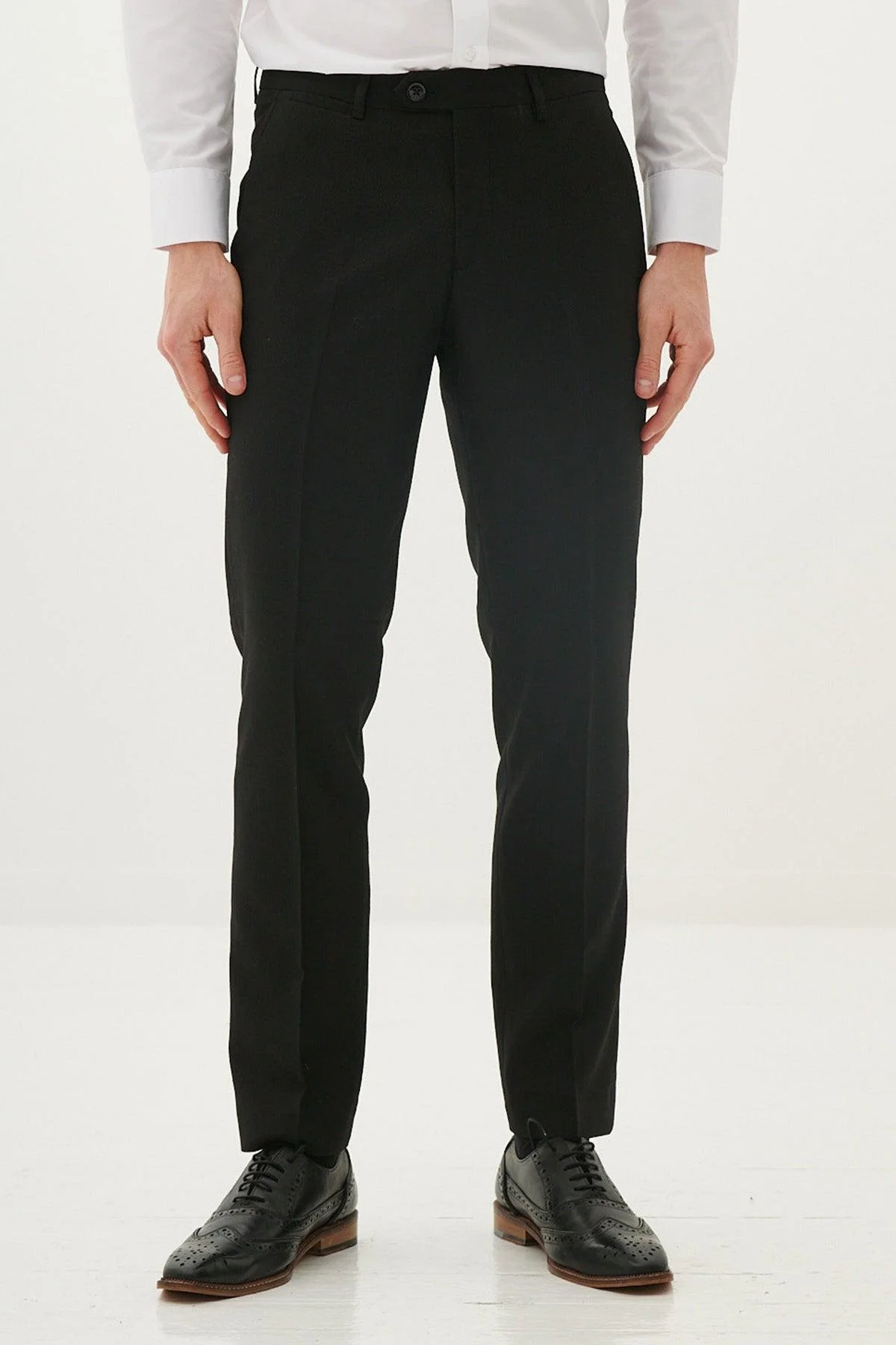 DALTON - Black Tux Lapel Diamond Three Piece Suit - Image 15