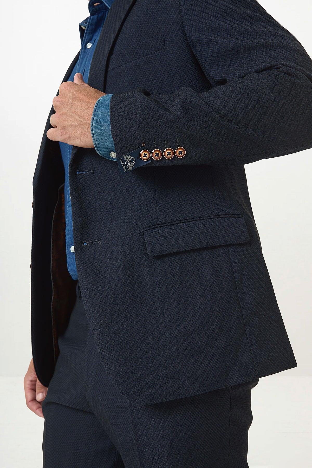 MAX - Navy Blue Blazer with Contrast Buttons - Image 4