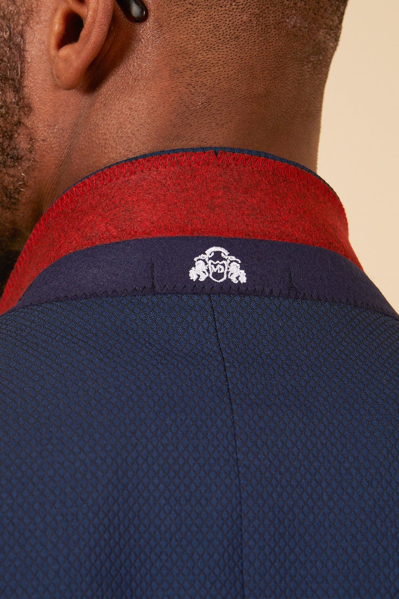 MAX - Royal Blue Three Piece Suit With Contrast Buttons - Image 9