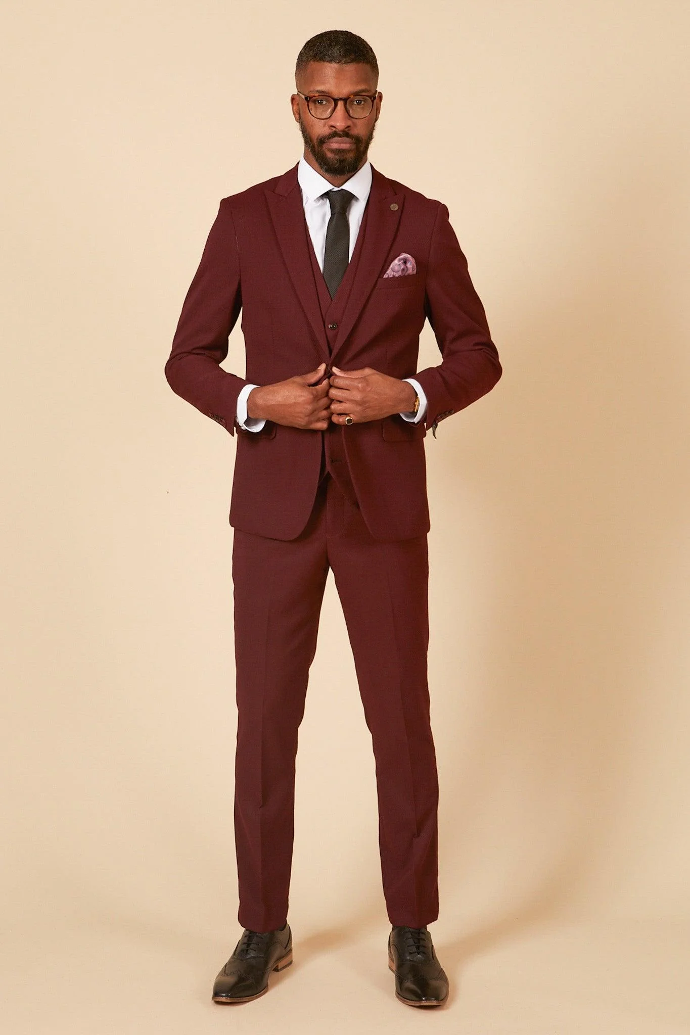 MAX - Wine Three Piece Suit - Image 12
