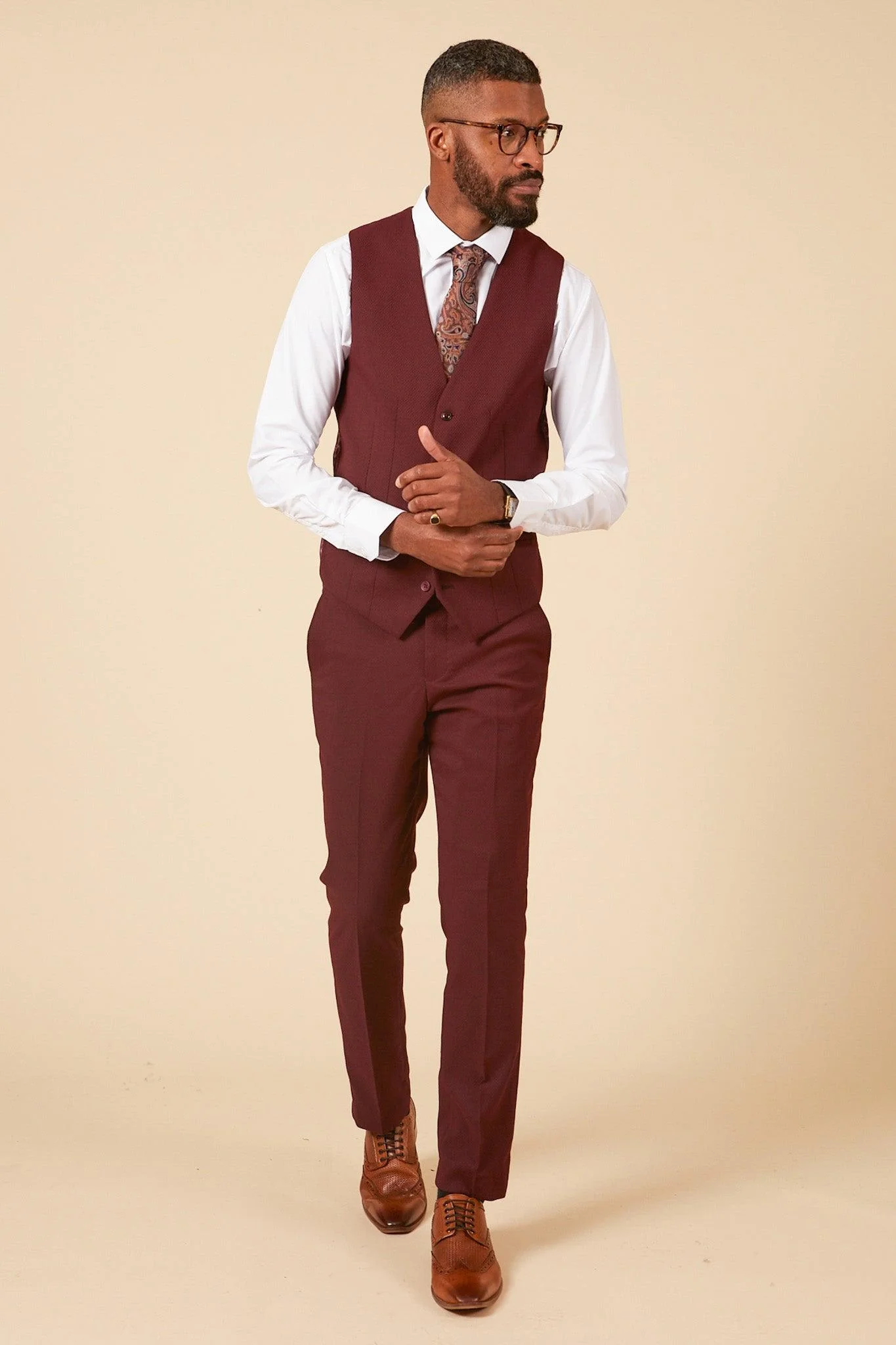 MAX - Wine Three Piece Suit - Image 8