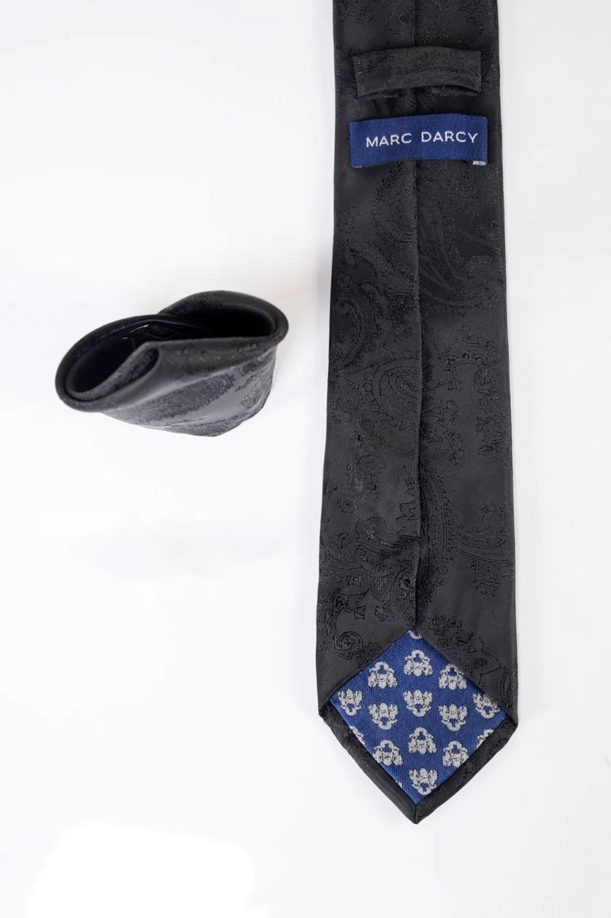 MD PAISLEY - Black Paisley Tie and Pocket Square Set - Image 4