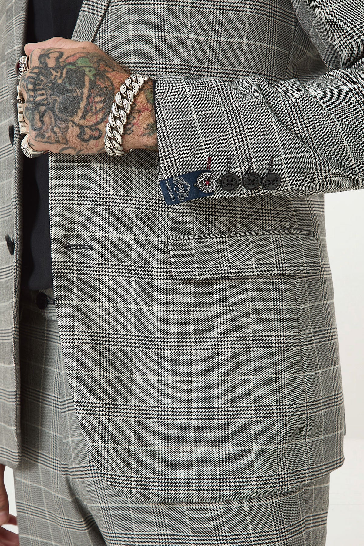 ROSS - Grey Check Blazer - Image 3