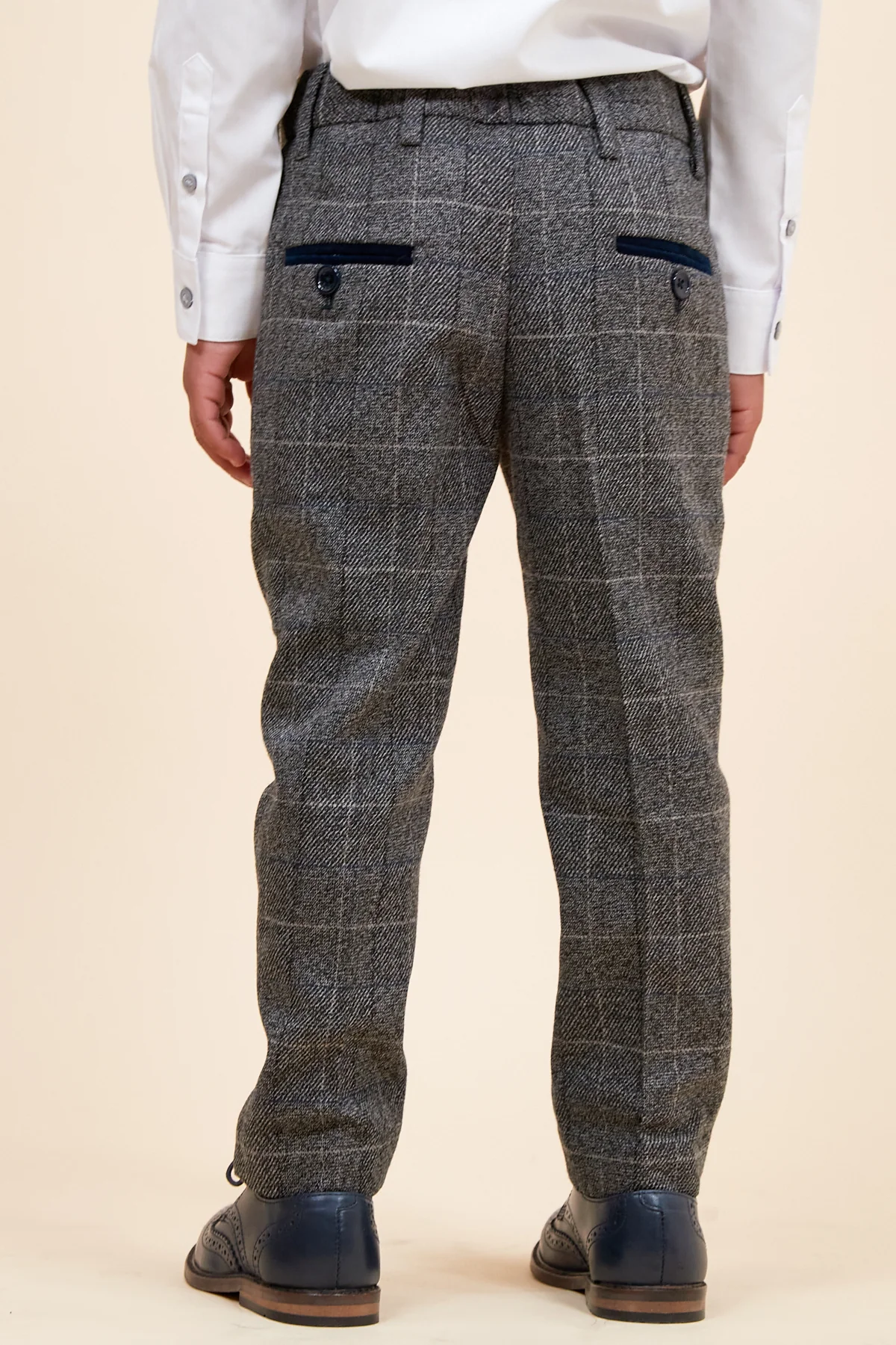 SCOTT - Childrens Grey Check Three Piece Suit - Image 11