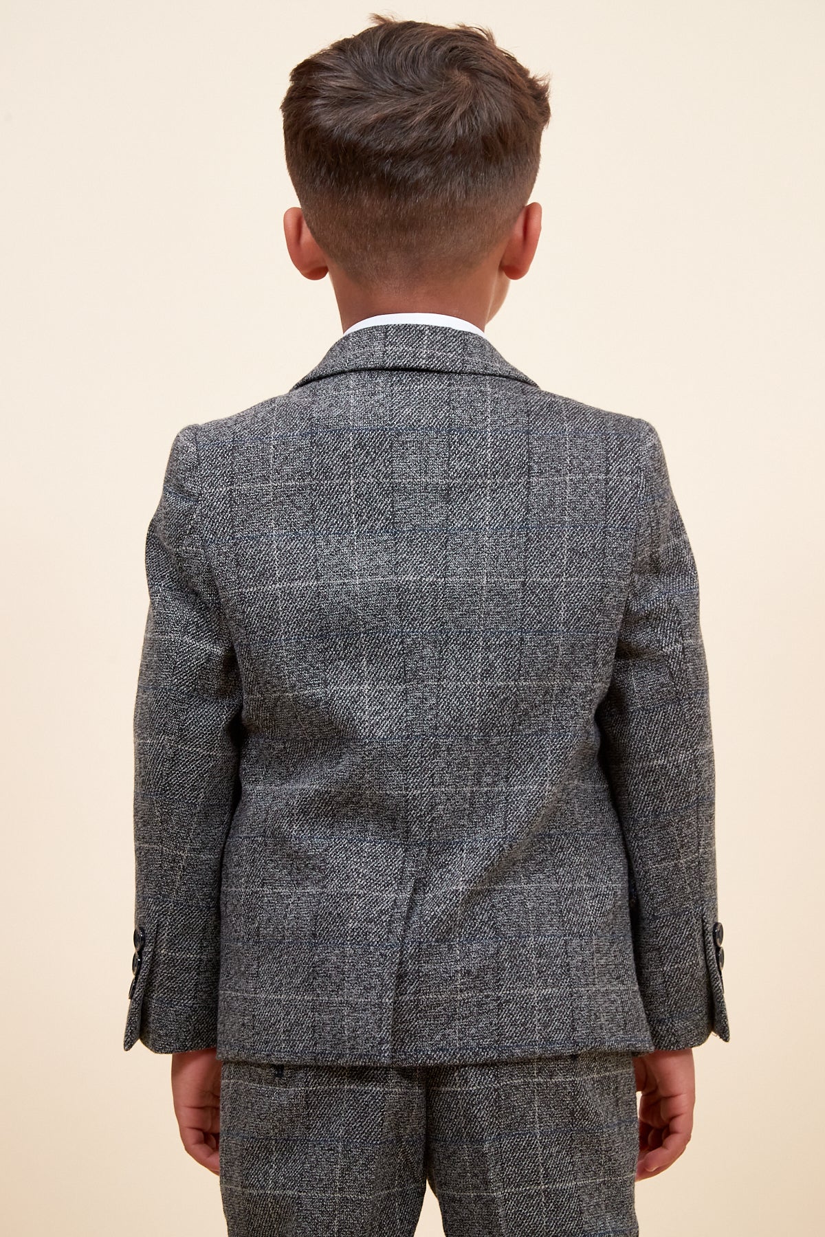 SCOTT - Childrens Grey Check Three Piece Suit - Image 3
