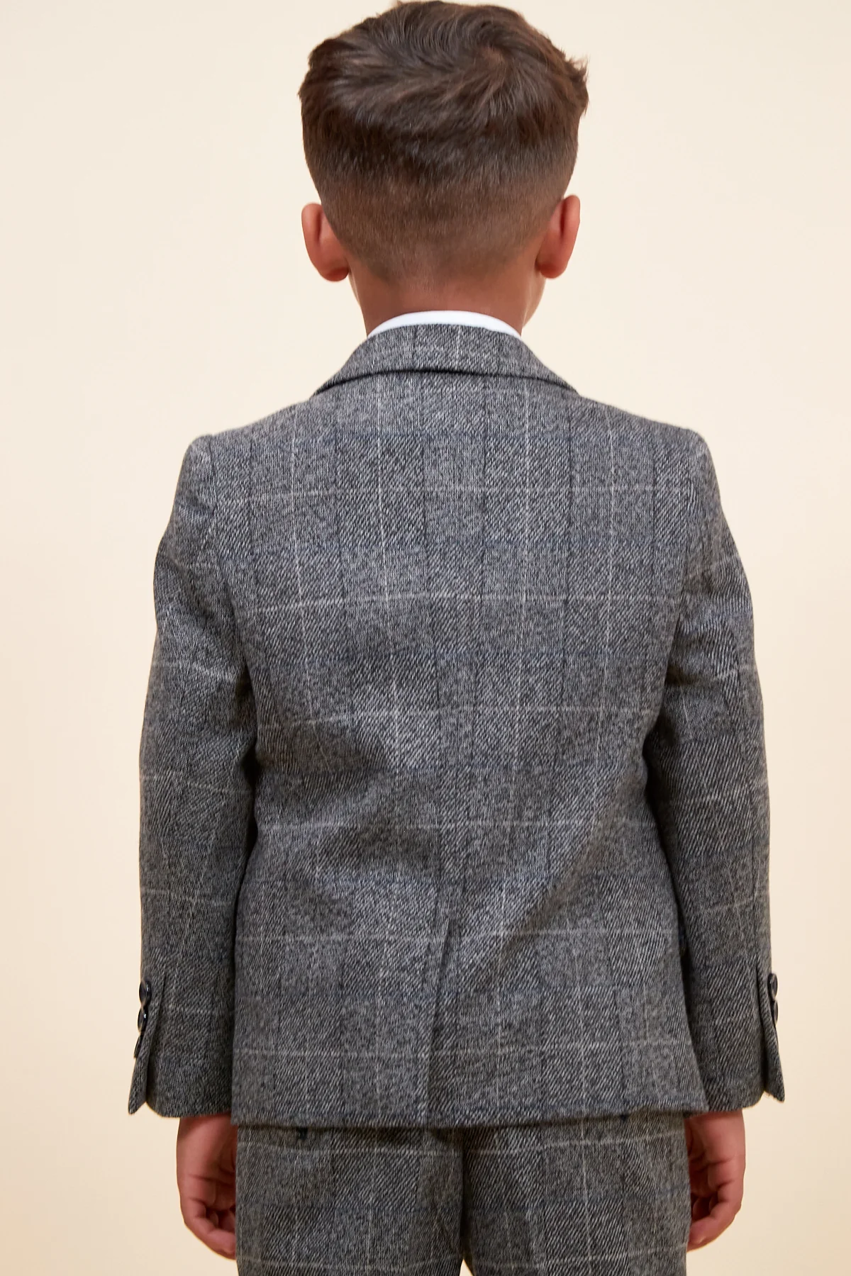 SCOTT - Childrens Grey Check Three Piece Suit - Image 4