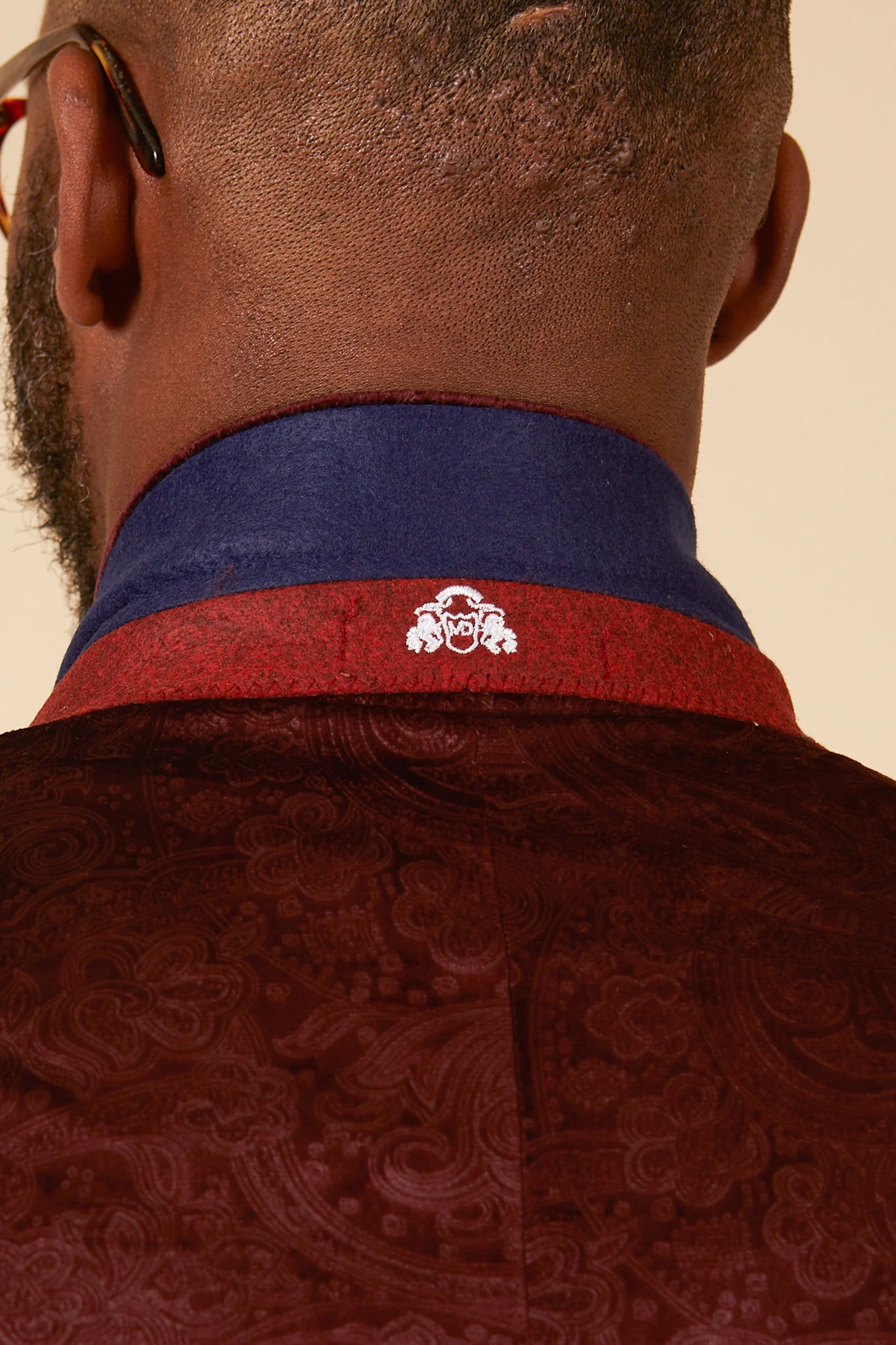 SIMON - Wine Velvet Jacquard Three Piece Suit - Image 13