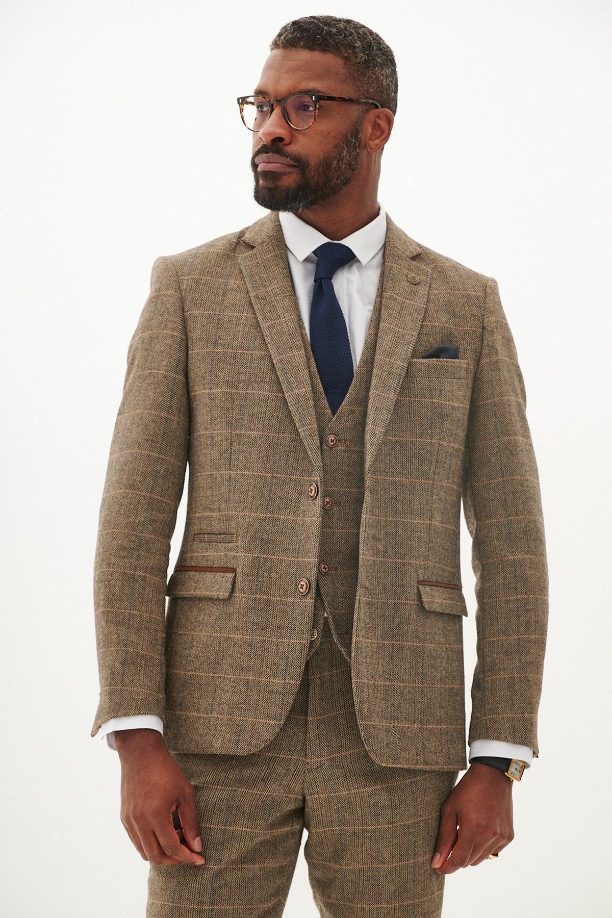 TED - Tan Tweed Check Blazer - Image 3
