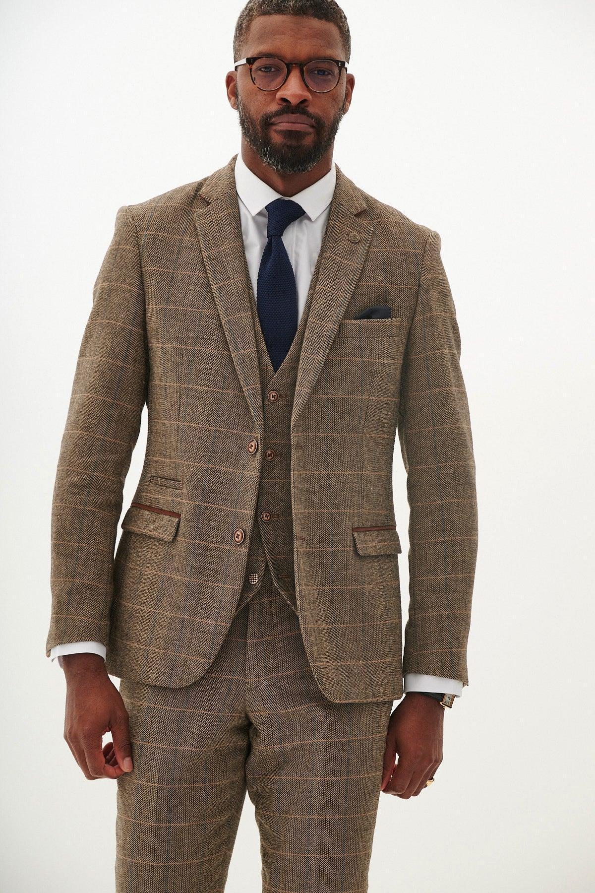 TED - Tan Tweed Check Blazer - Image 4