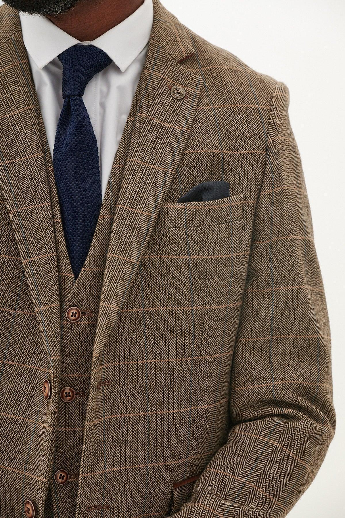 TED - Tan Tweed Check Blazer - Image 5